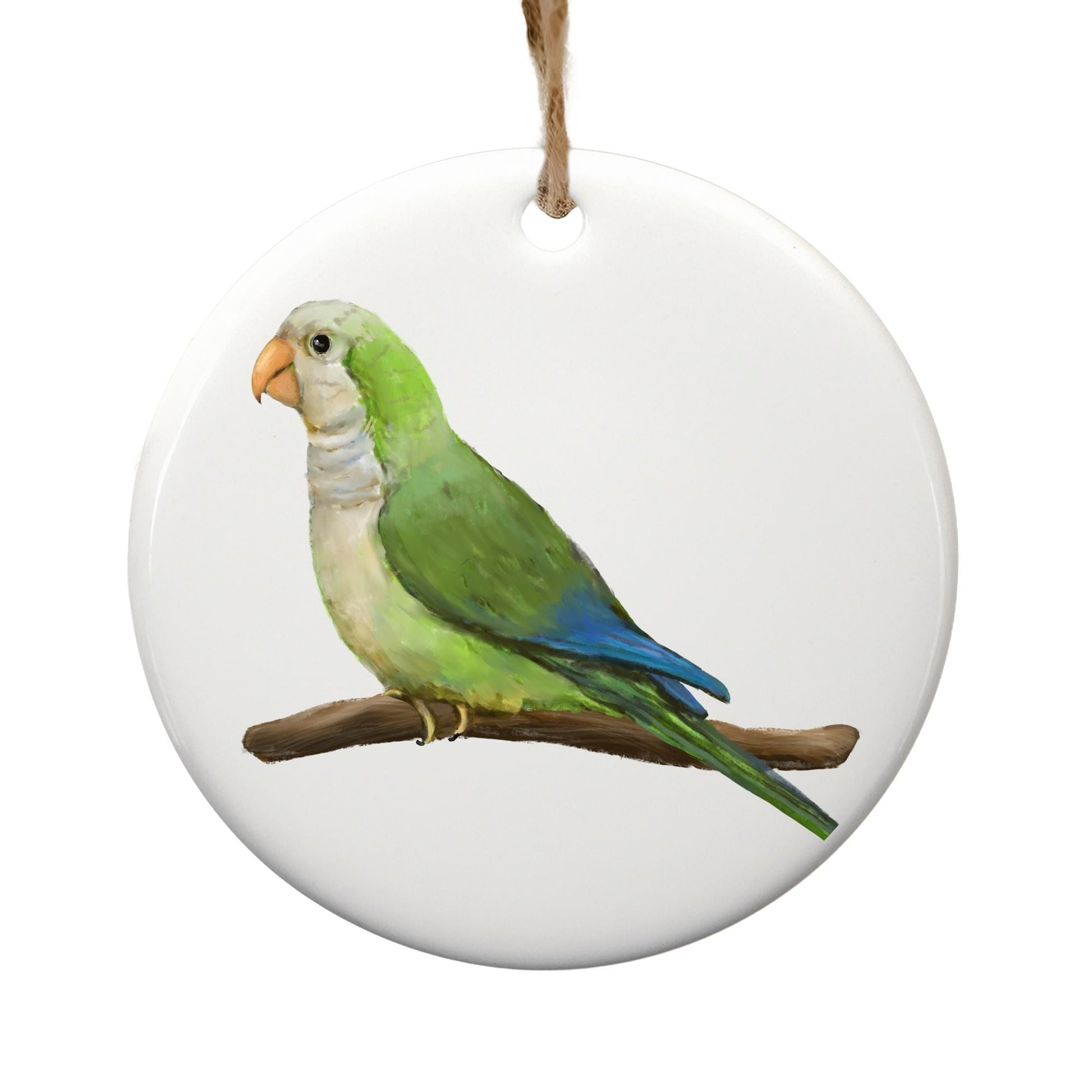 Monk Parakeet Ceramic Ornament - MerikaArt