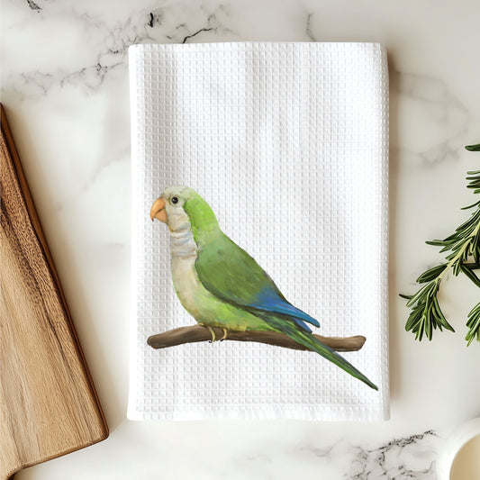 Monk Parakeet Kitchen Towel - MerikaArt