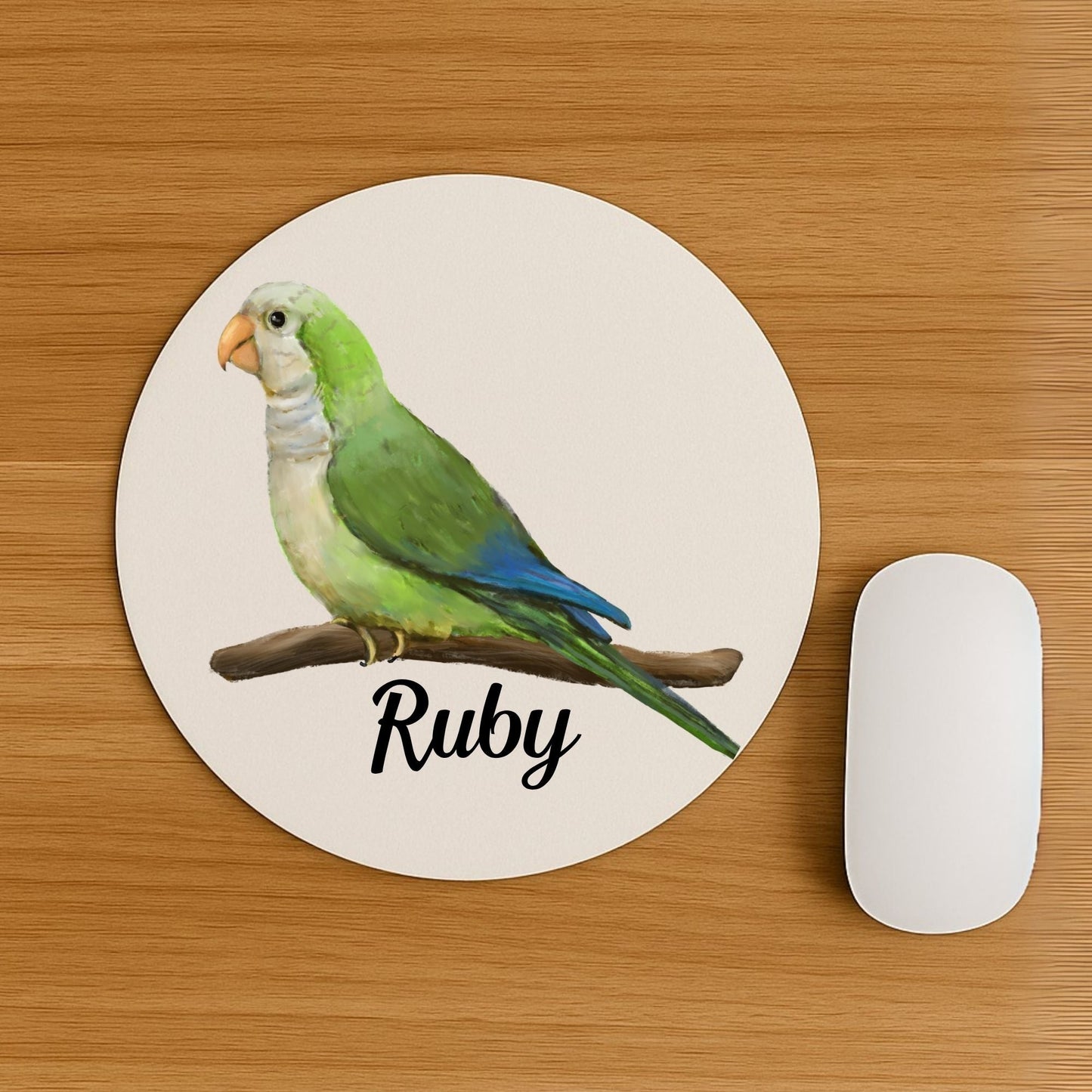 Monk Parakeet Mousepad - MerikaArt