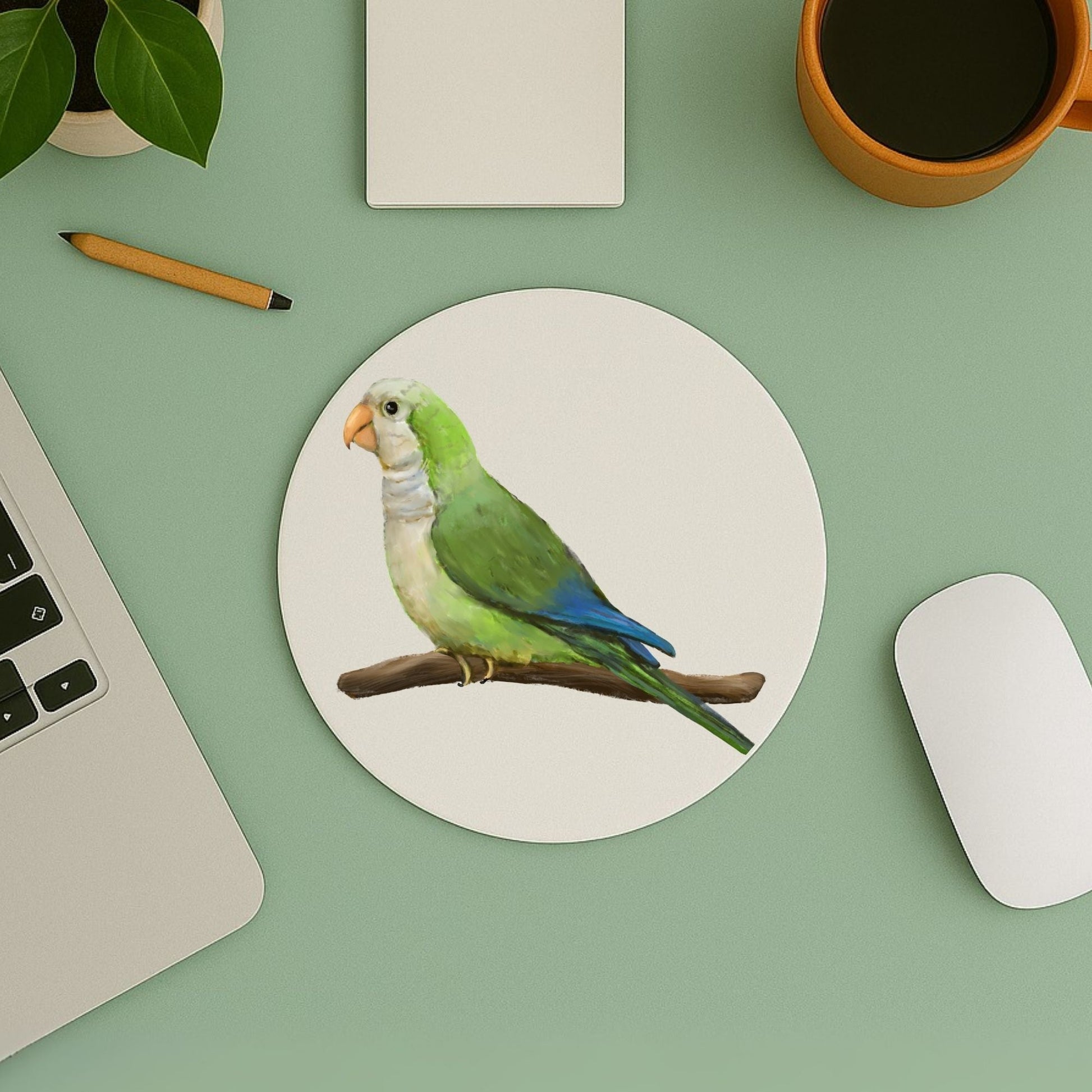 Monk Parakeet Mousepad - MerikaArt