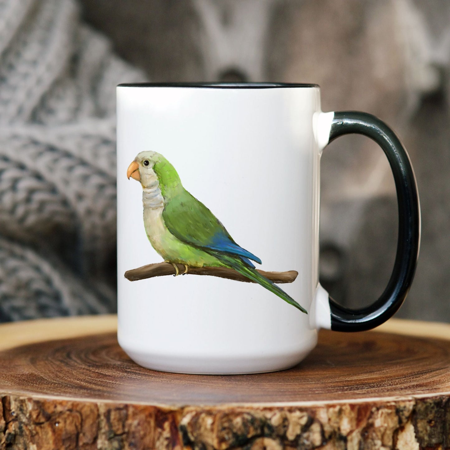 Monk Parakeet Mug - MerikaArt