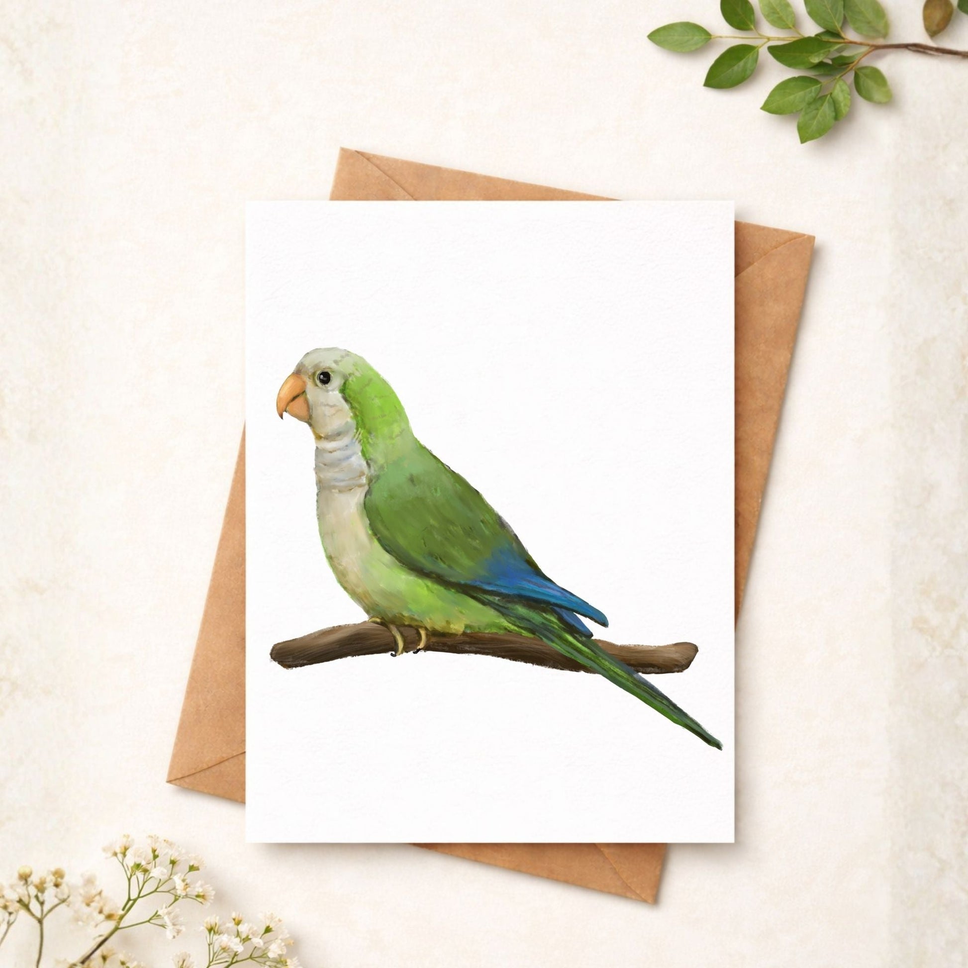 Monk Parakeet Postcard - MerikaArt