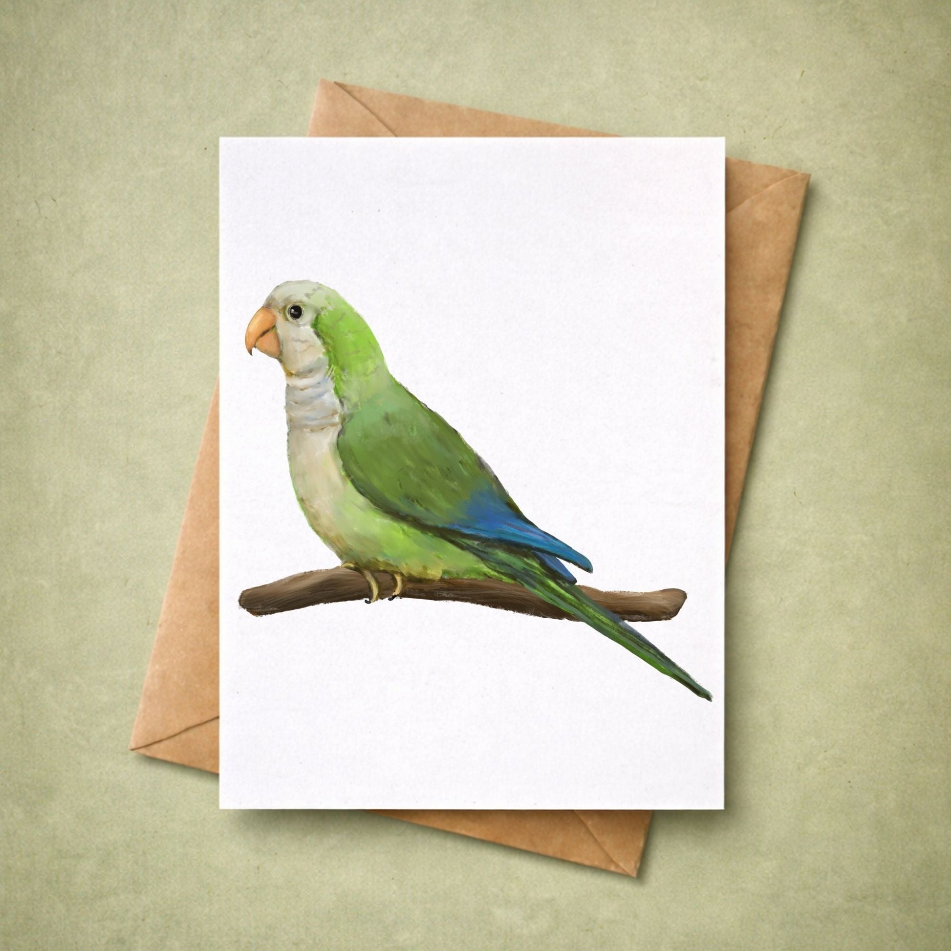 Monk Parakeet Postcard - MerikaArt