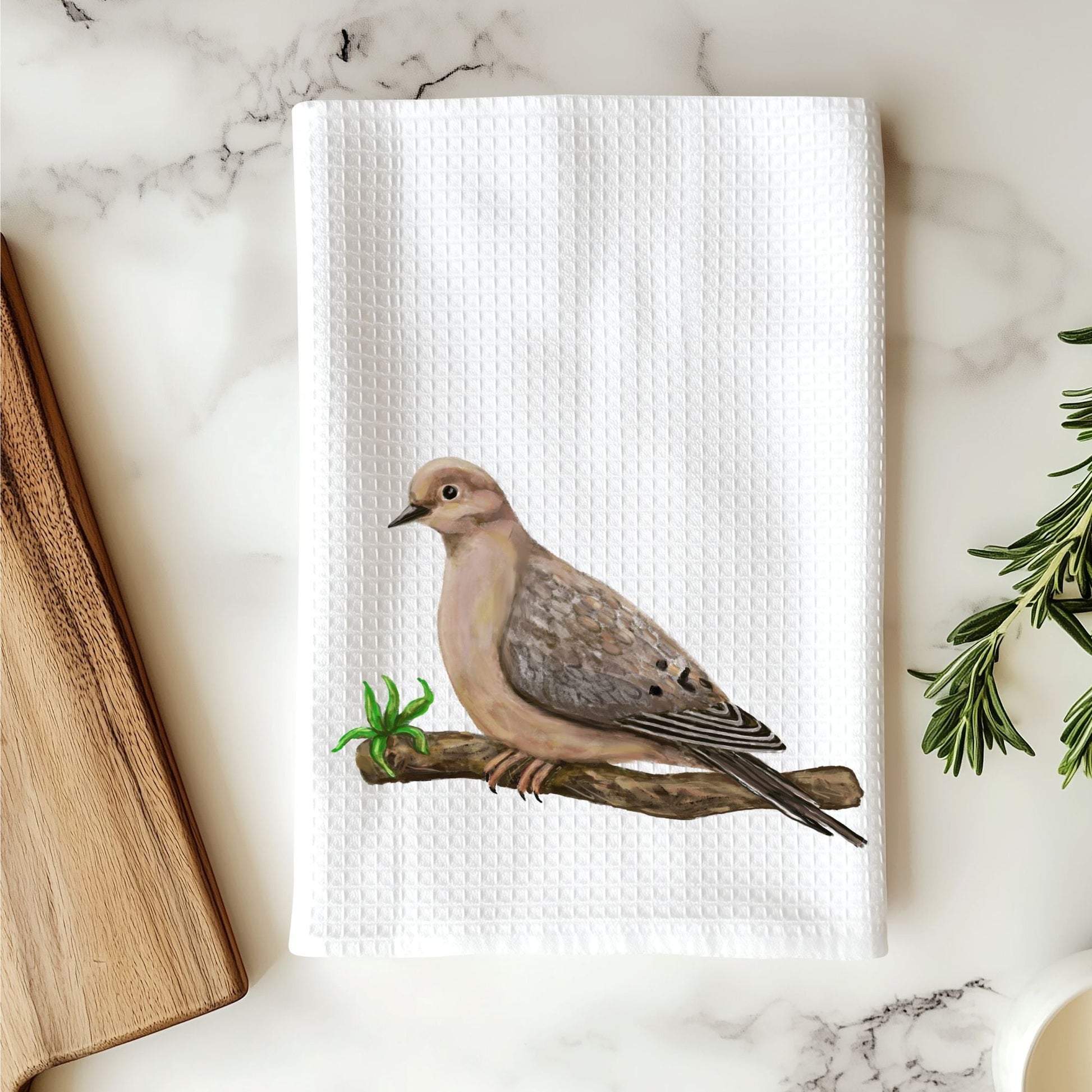 Mourning Dove Art Kitchen Towel - MerikaArt