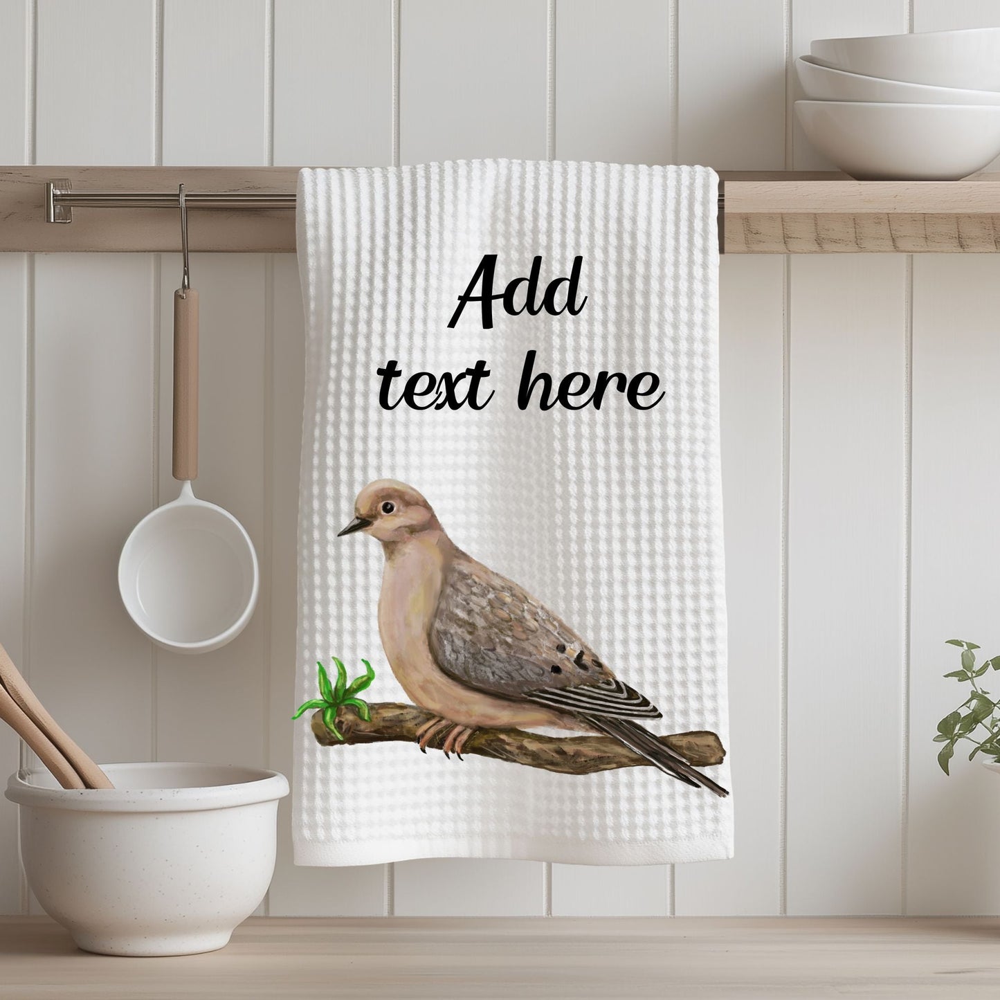 Mourning Dove Art Kitchen Towel - MerikaArt