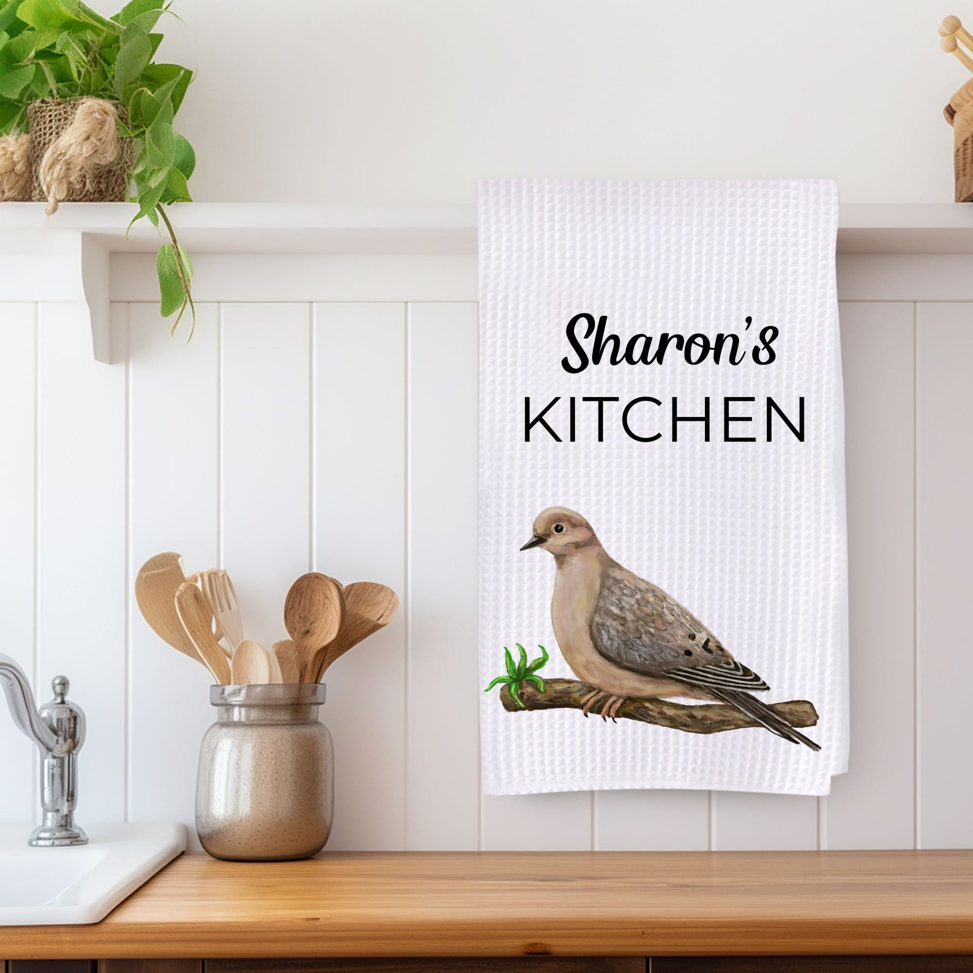 Mourning Dove Art Kitchen Towel - MerikaArt