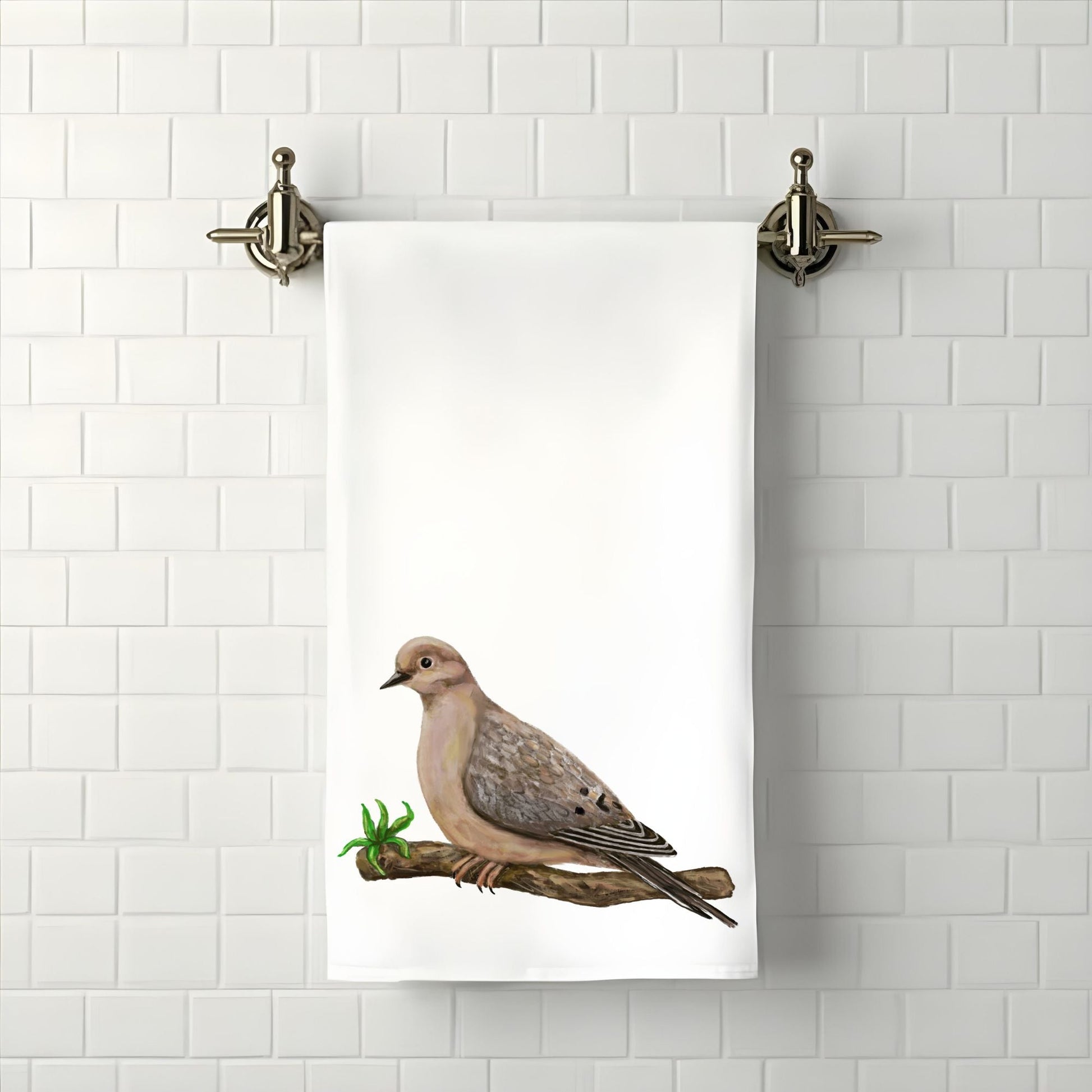 Mourning Dove Bathroom Towel - MerikaArt
