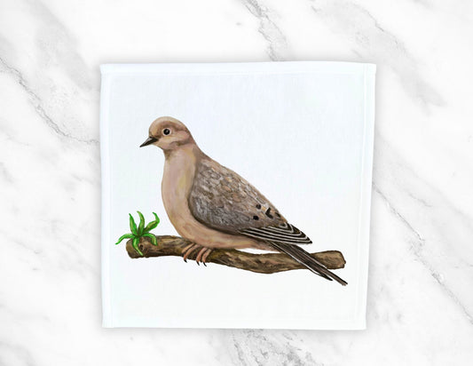 Mourning Dove Bird Washcloth - MerikaArt