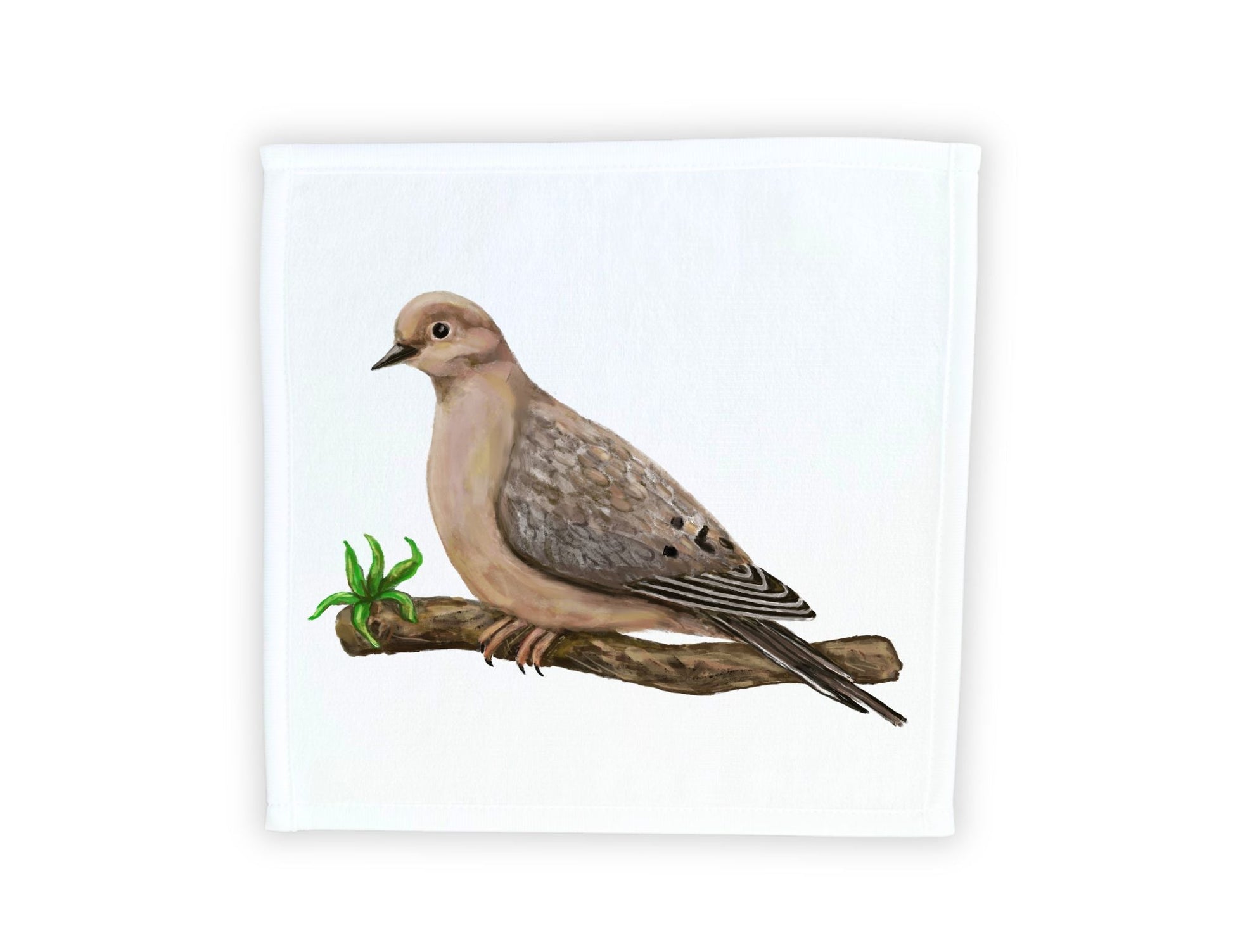 Mourning Dove Bird Washcloth - MerikaArt