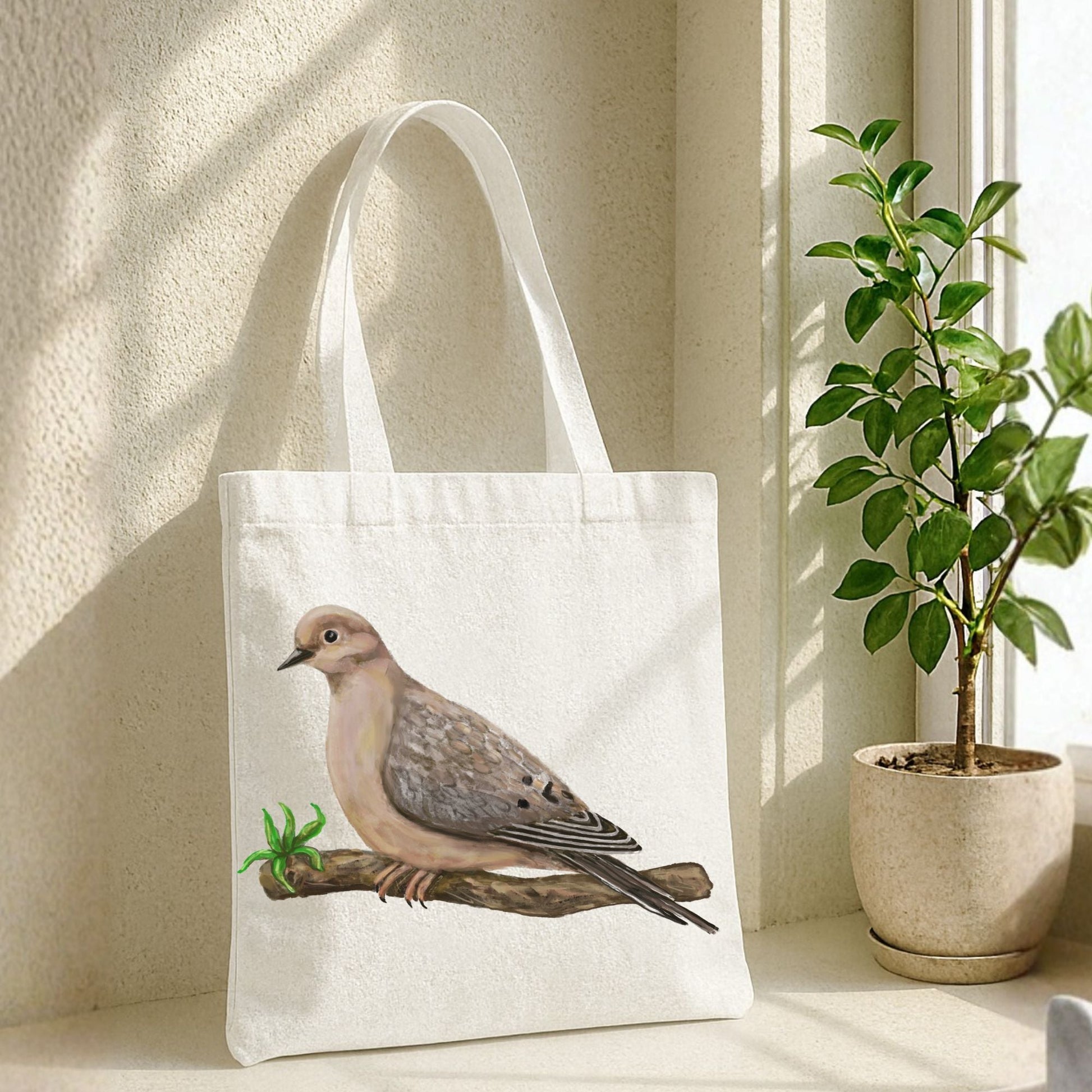 Mourning Dove Canvas Tote Bag - MerikaArt