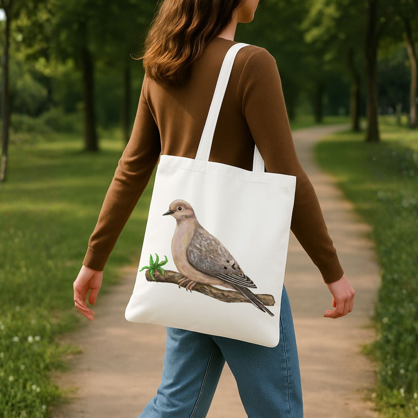 Mourning Dove Canvas Tote Bag - MerikaArt