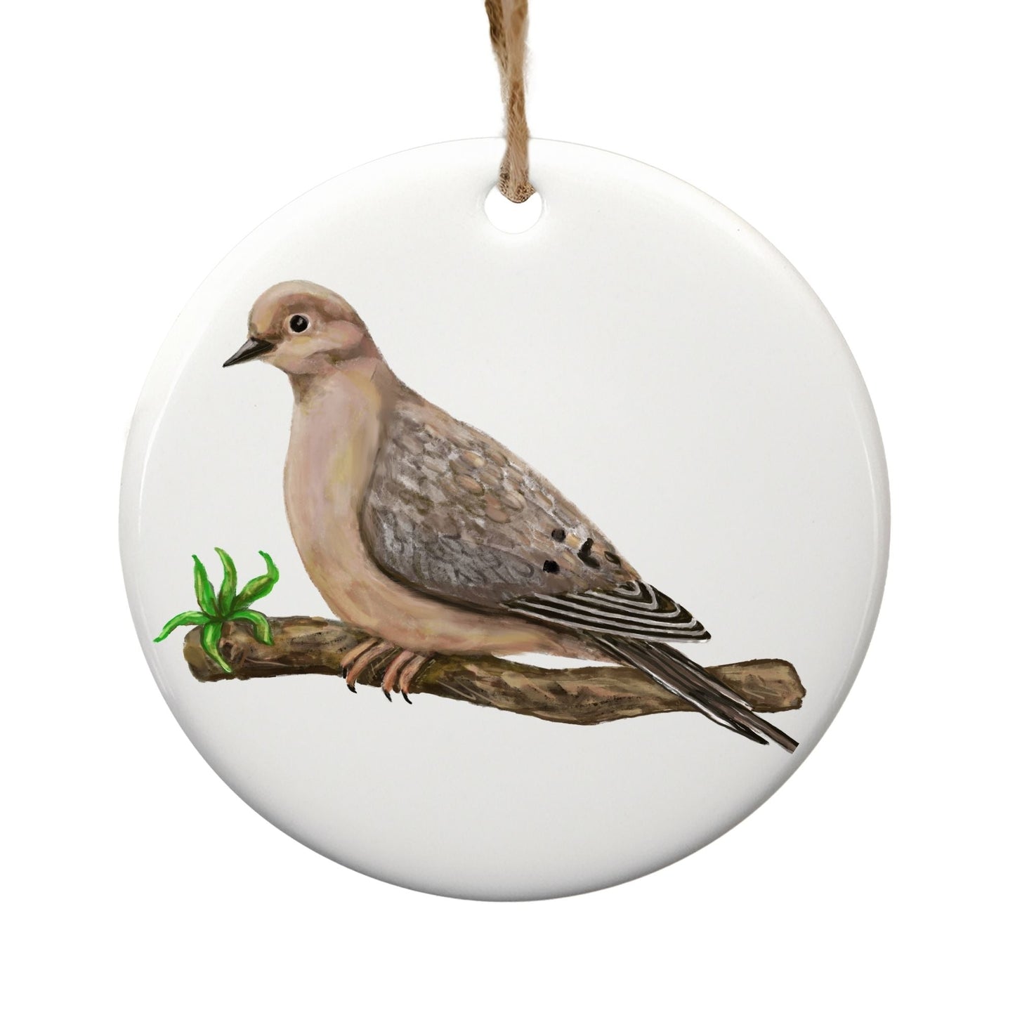 Mourning Dove Ceramic Ornament - MerikaArt