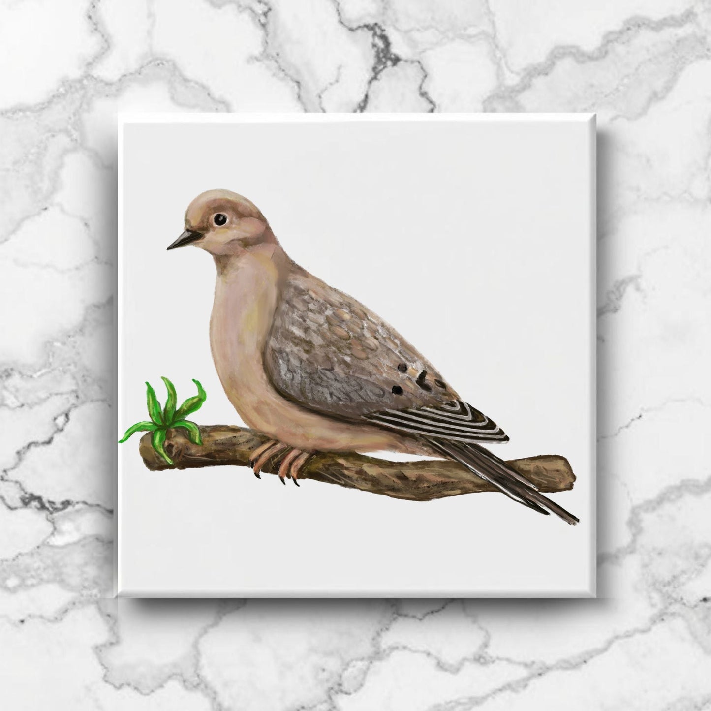 Mourning Dove Ceramic Tile - MerikaArt