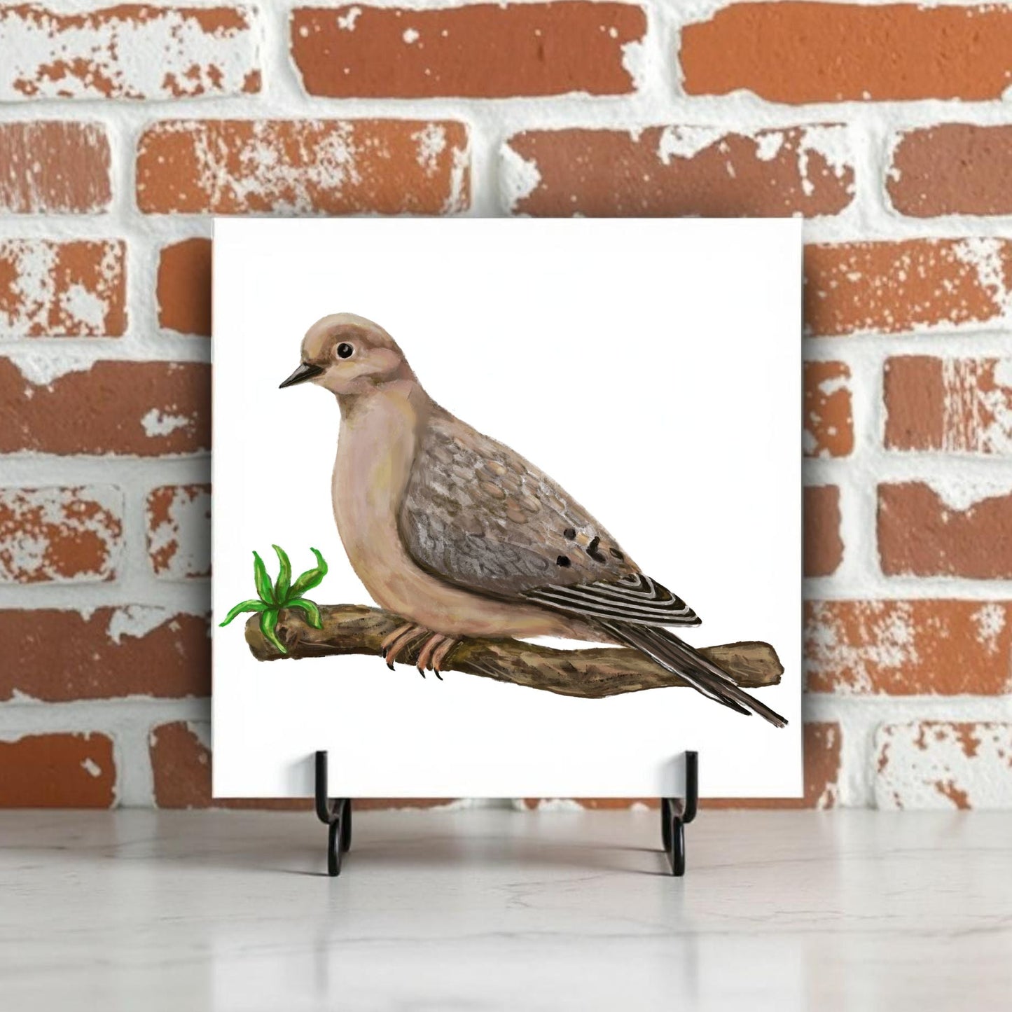 Mourning Dove Ceramic Tile - MerikaArt