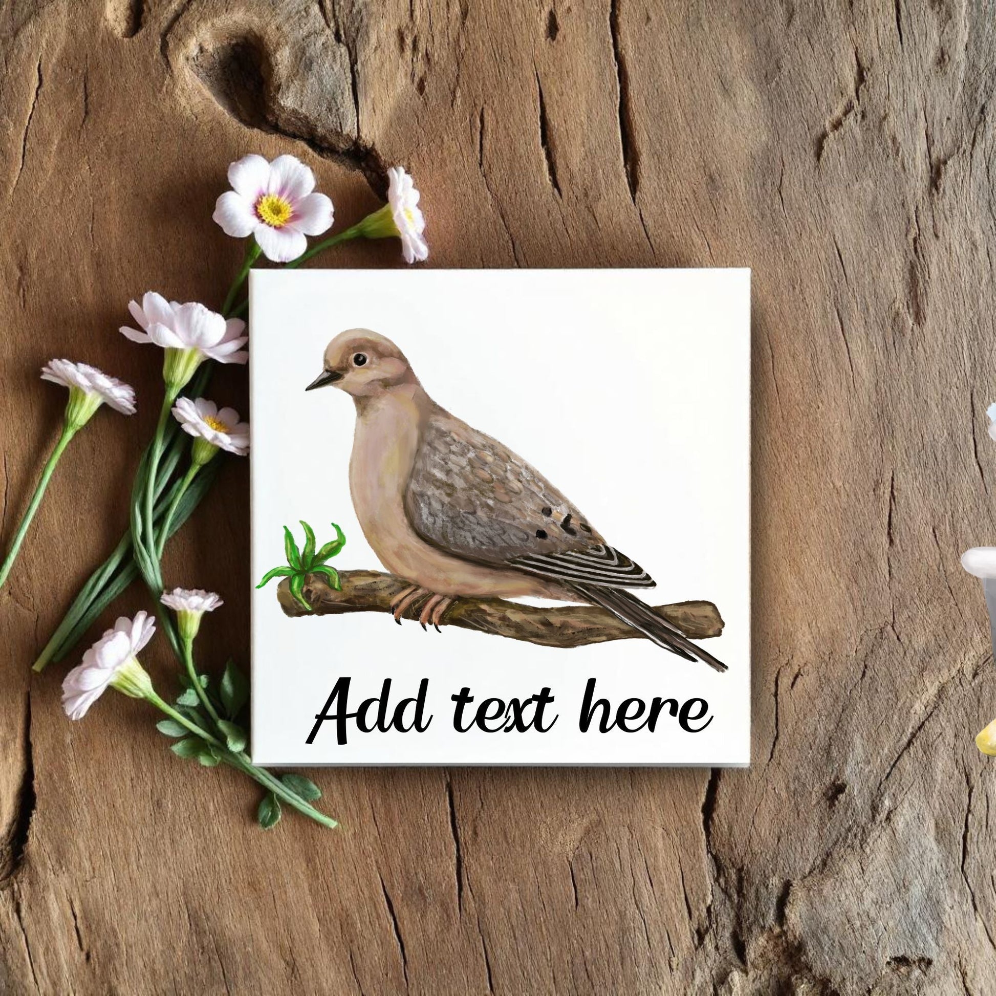 Mourning Dove Ceramic Tile - MerikaArt