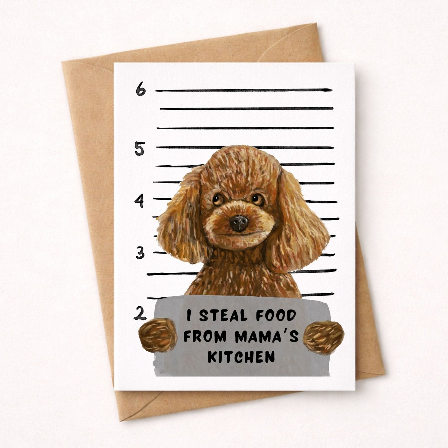 Mugshot Toy Poodle Dog Postcard - MerikaArt