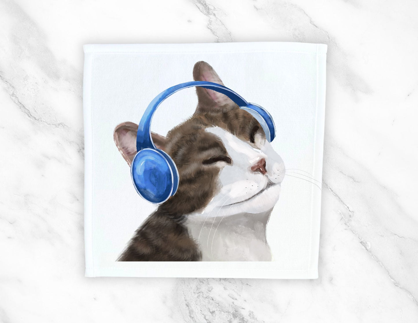 Music - Loving Cat Washcloth – A Perfect Gift for Cat and Music Lovers - MerikaArt