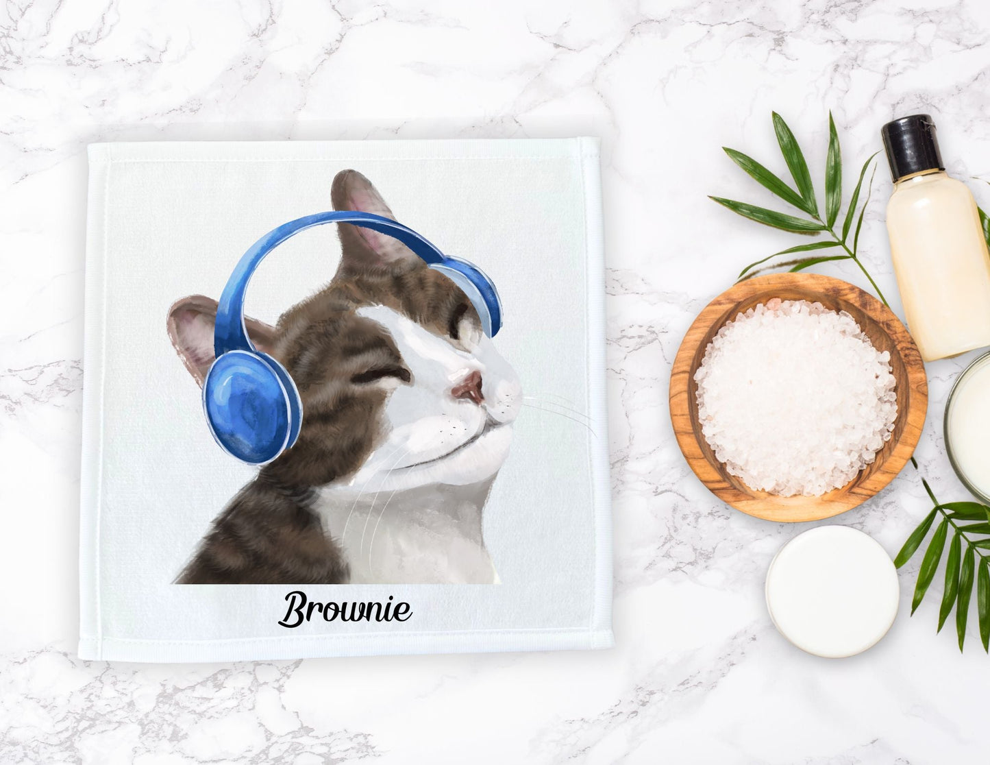 Music - Loving Cat Washcloth – A Perfect Gift for Cat and Music Lovers - MerikaArt