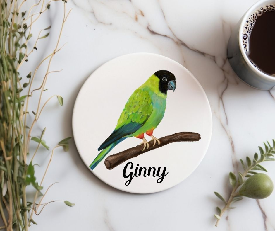 Nanday Conure Ceramic Coaster - MerikaArt