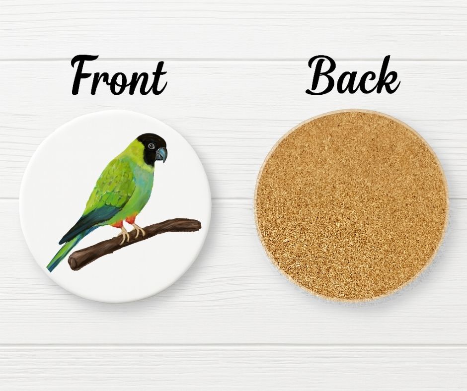 Nanday Conure Ceramic Coaster - MerikaArt