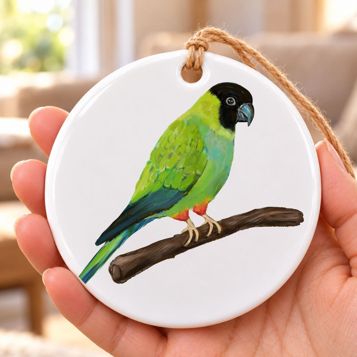 Nanday Conure Ceramic Ornament - MerikaArt