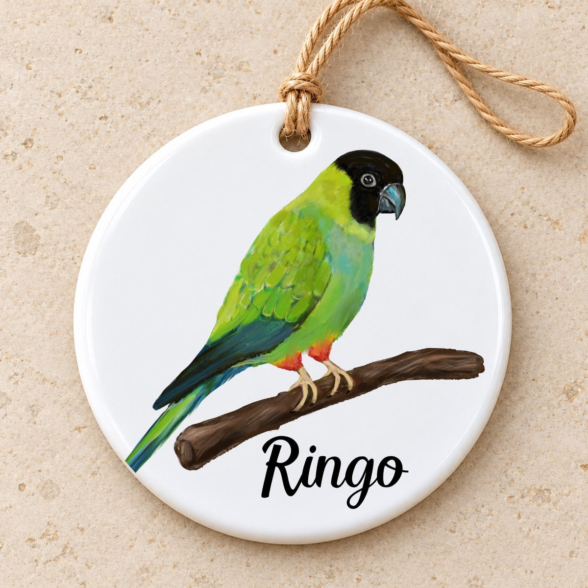 Nanday Conure Ceramic Ornament - MerikaArt