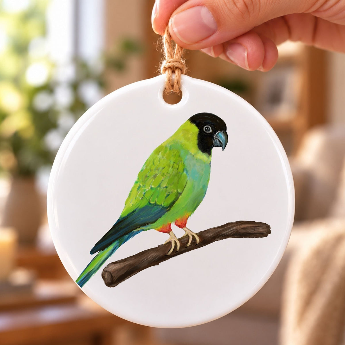 Nanday Conure Ceramic Ornament - MerikaArt