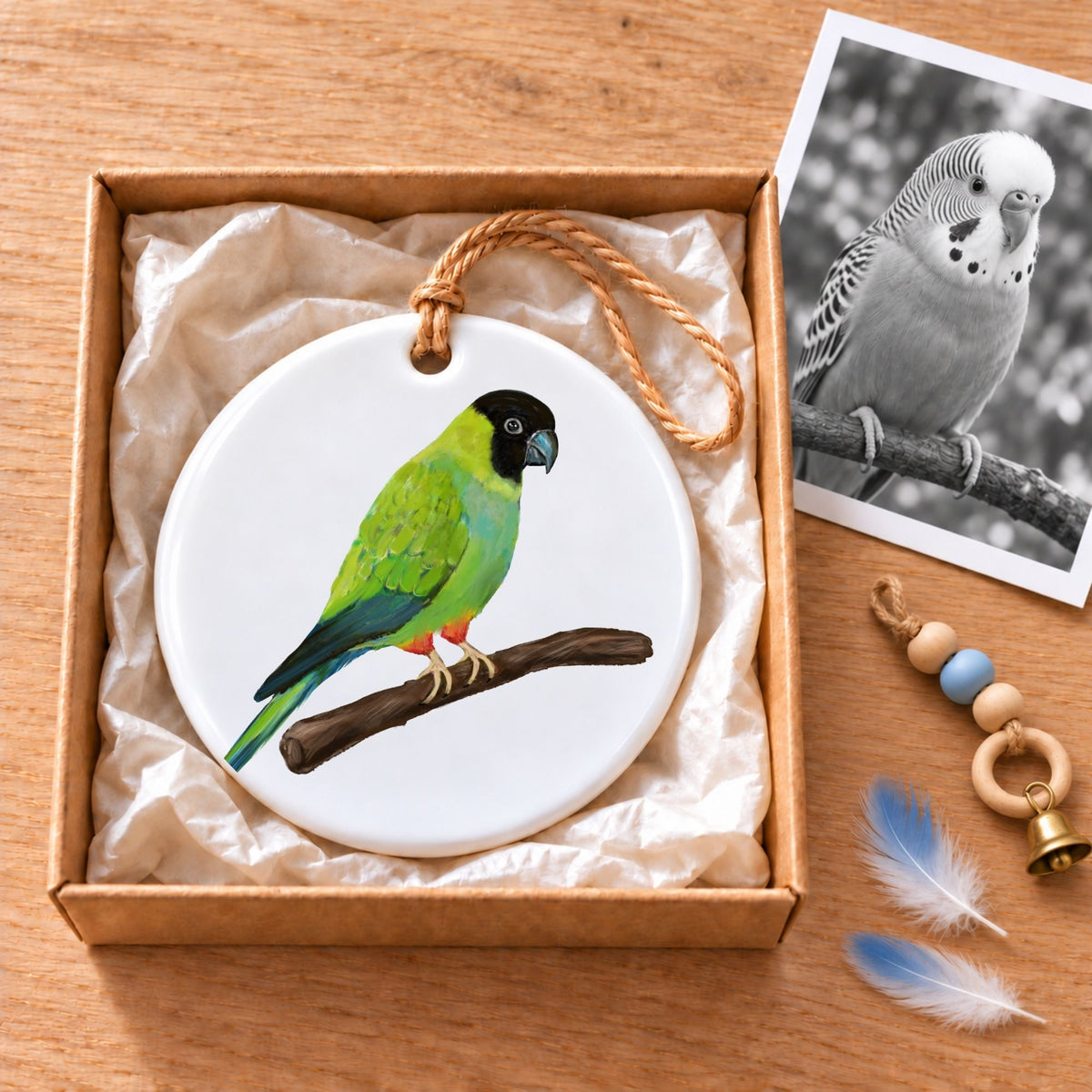 Nanday Conure Ceramic Ornament - MerikaArt