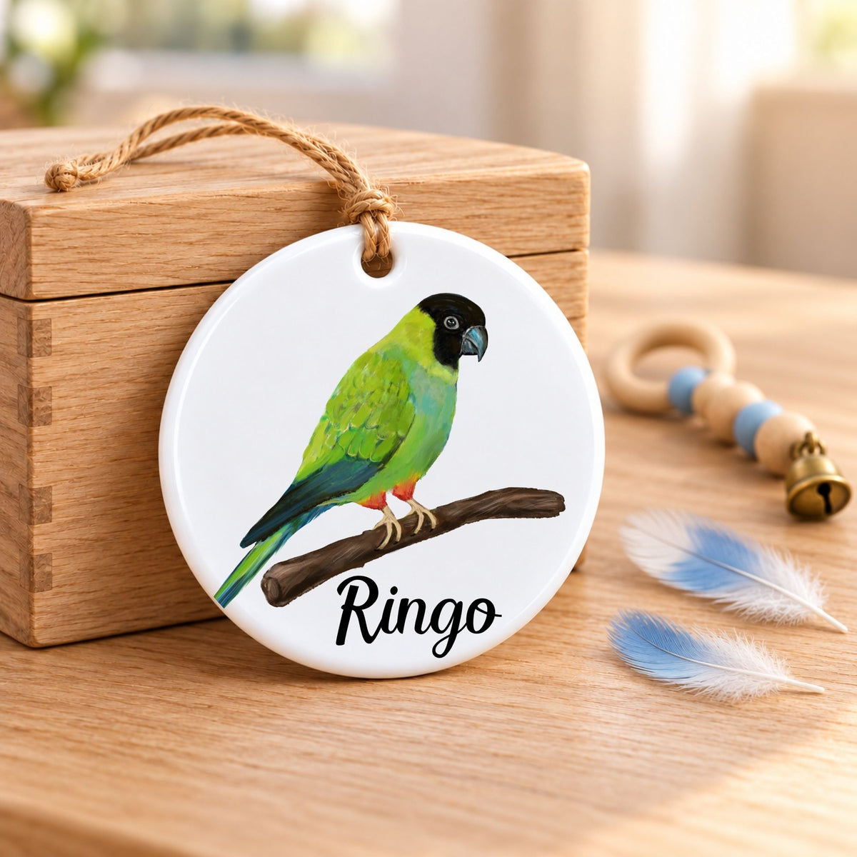 Nanday Conure Ceramic Ornament - MerikaArt