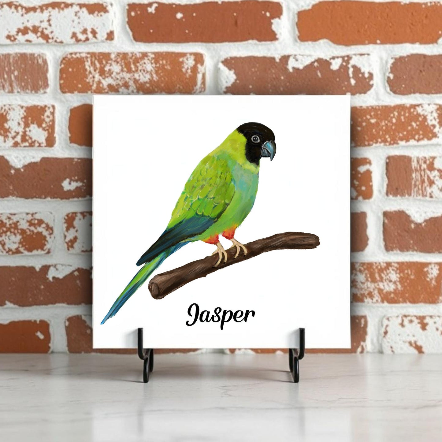 Nanday Conure Ceramic Tile – Handcrafted Bird Lover Artwork - MerikaArt