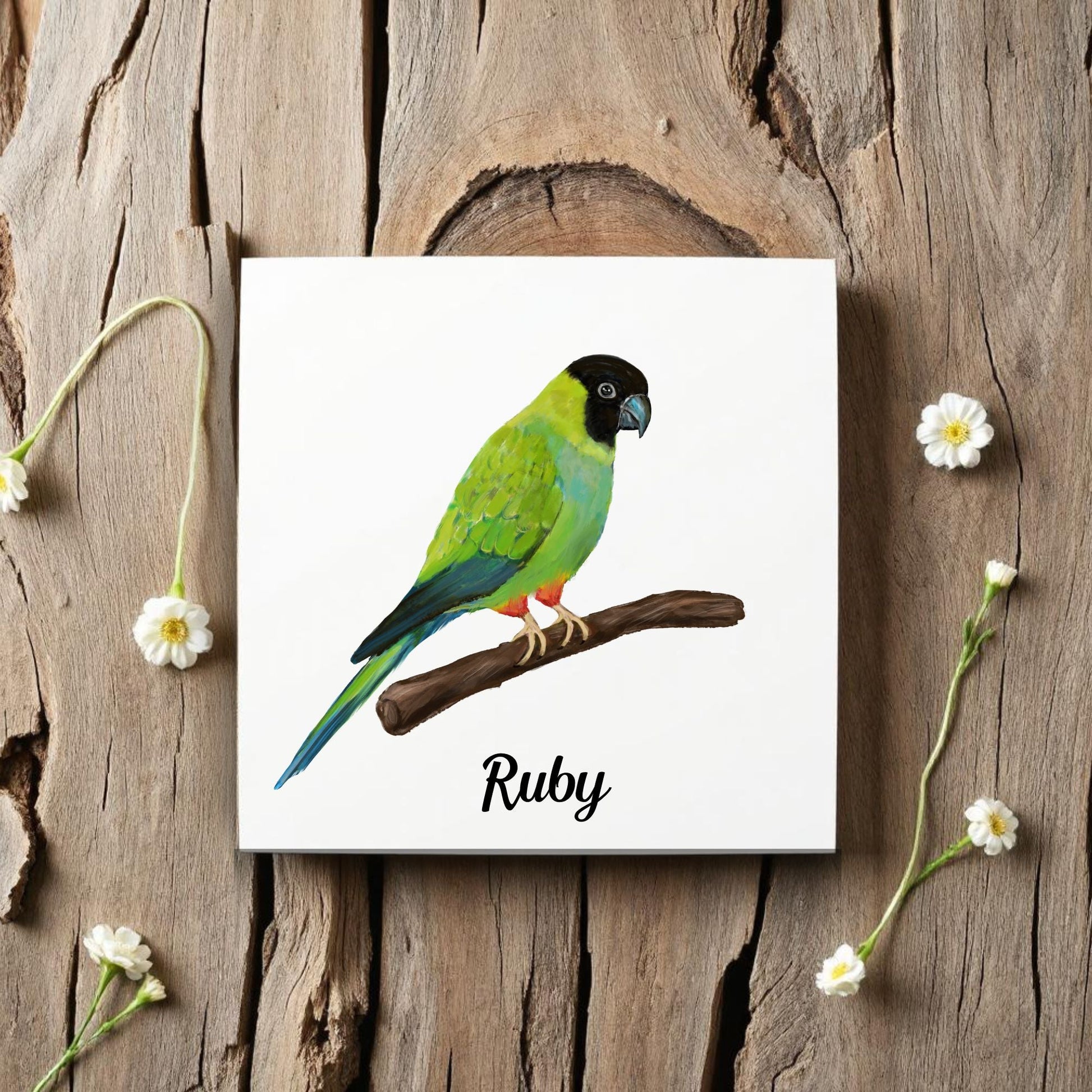 Nanday Conure Ceramic Tile – Handcrafted Bird Lover Artwork - MerikaArt