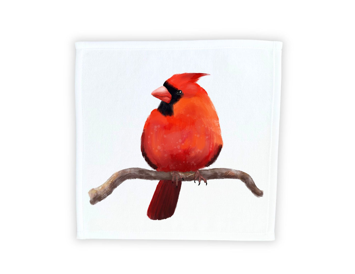 Northern Cardinal Bird Washcloth - MerikaArt