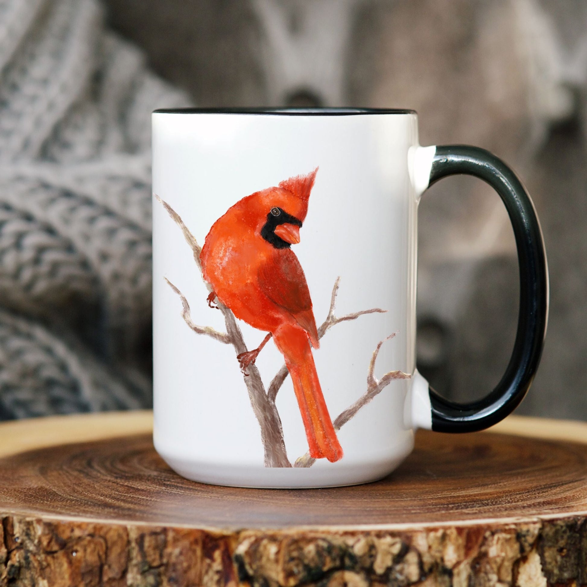 Northern Cardinal Ceramic Coffee Mug - MerikaArt