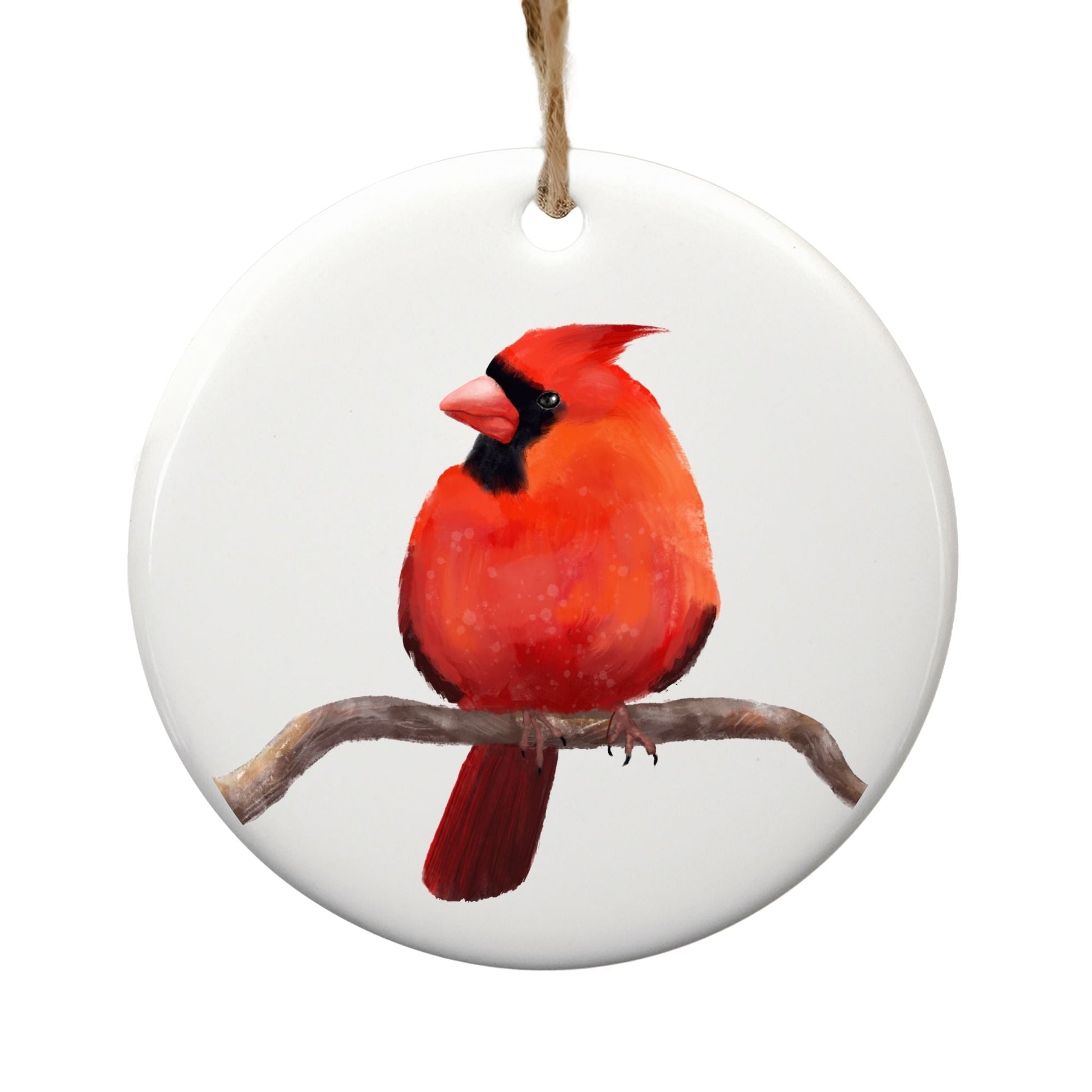 Northern Cardinal Ceramic Ornament - MerikaArt