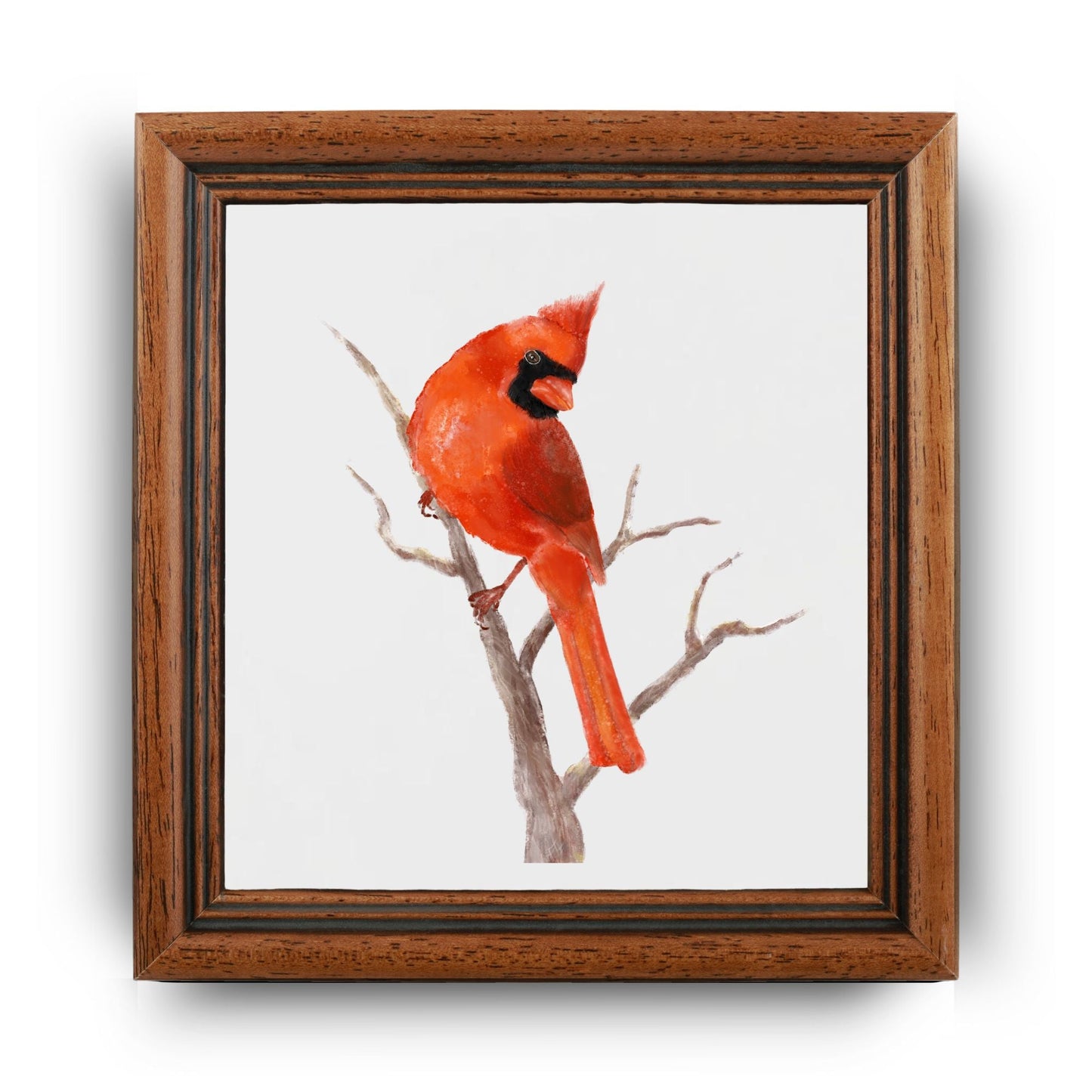 Northern Cardinal Ceramic Tile – Handcrafted Bird Art - MerikaArt