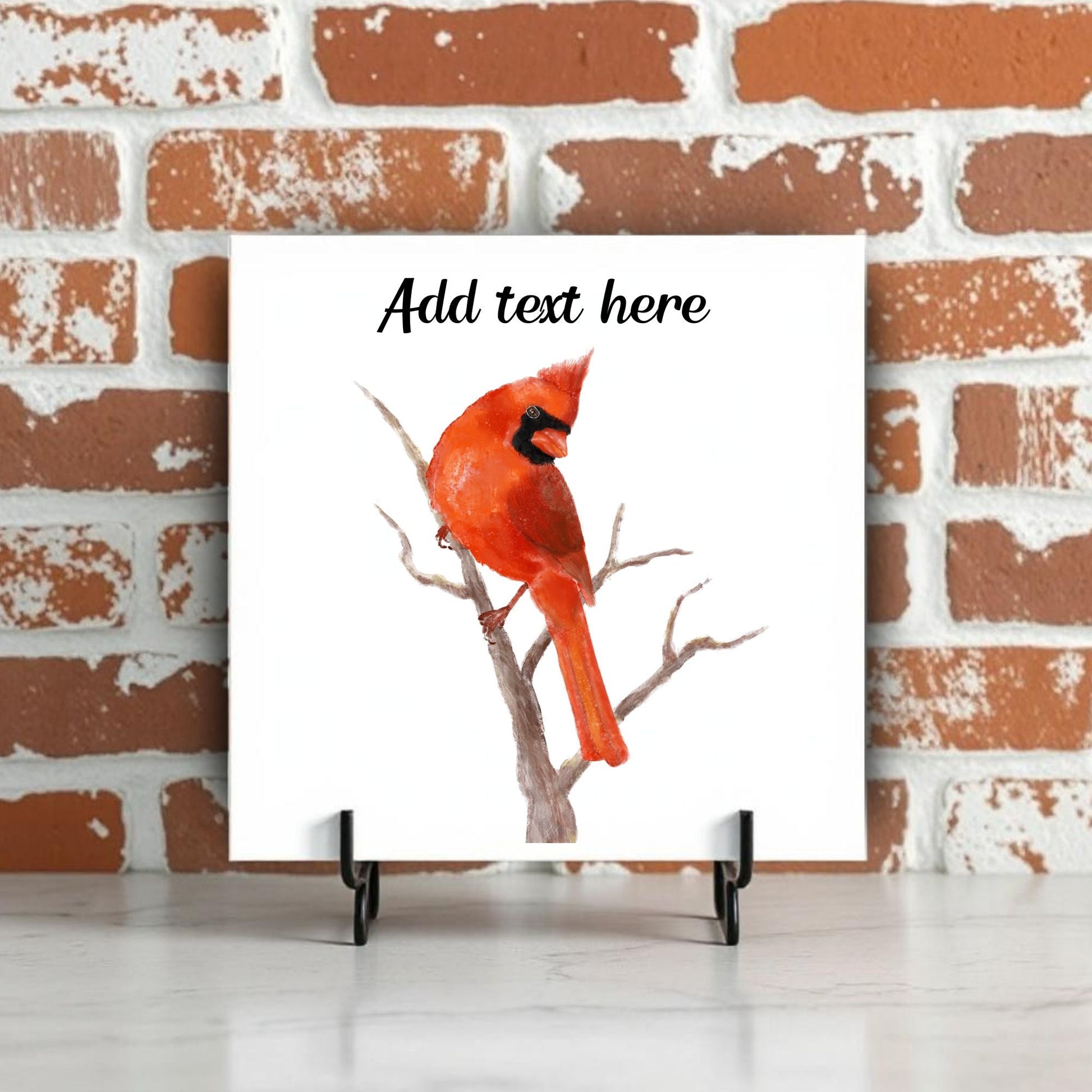 Northern Cardinal Ceramic Tile – Handcrafted Bird Art - MerikaArt