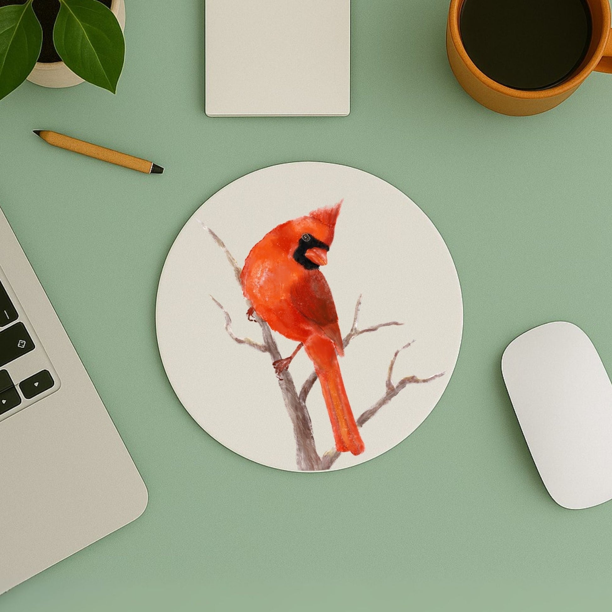 Northern Cardinal Mousepad - MerikaArt