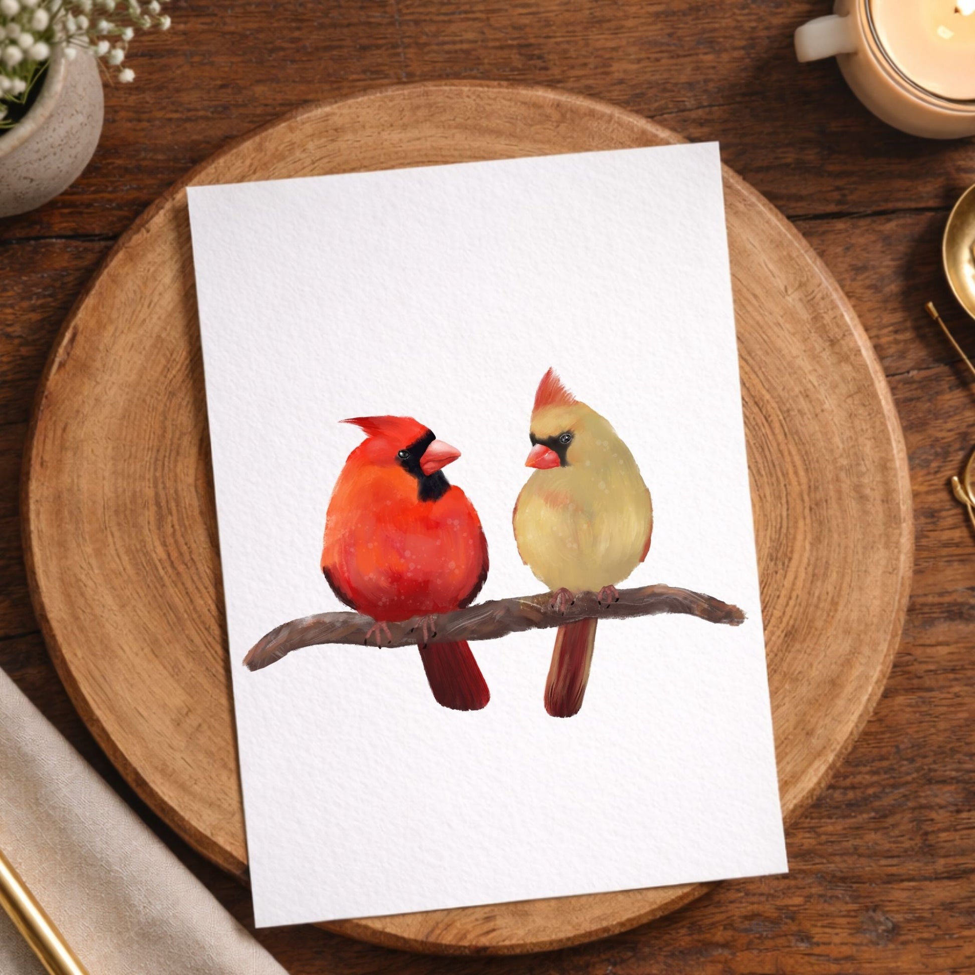 Northern Cardinal Pair - MerikaArt