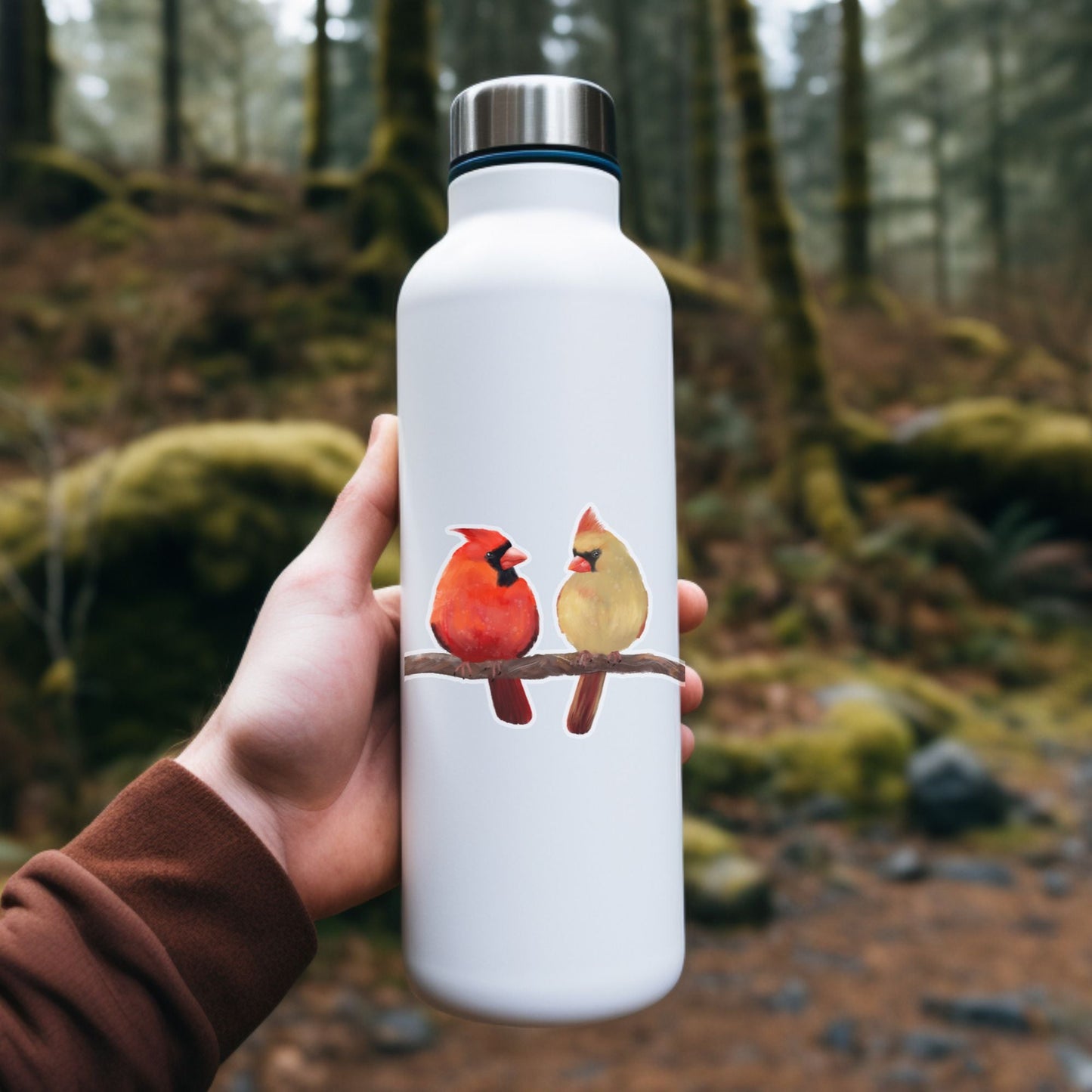 Northern Cardinal Pair Sticker - MerikaArt