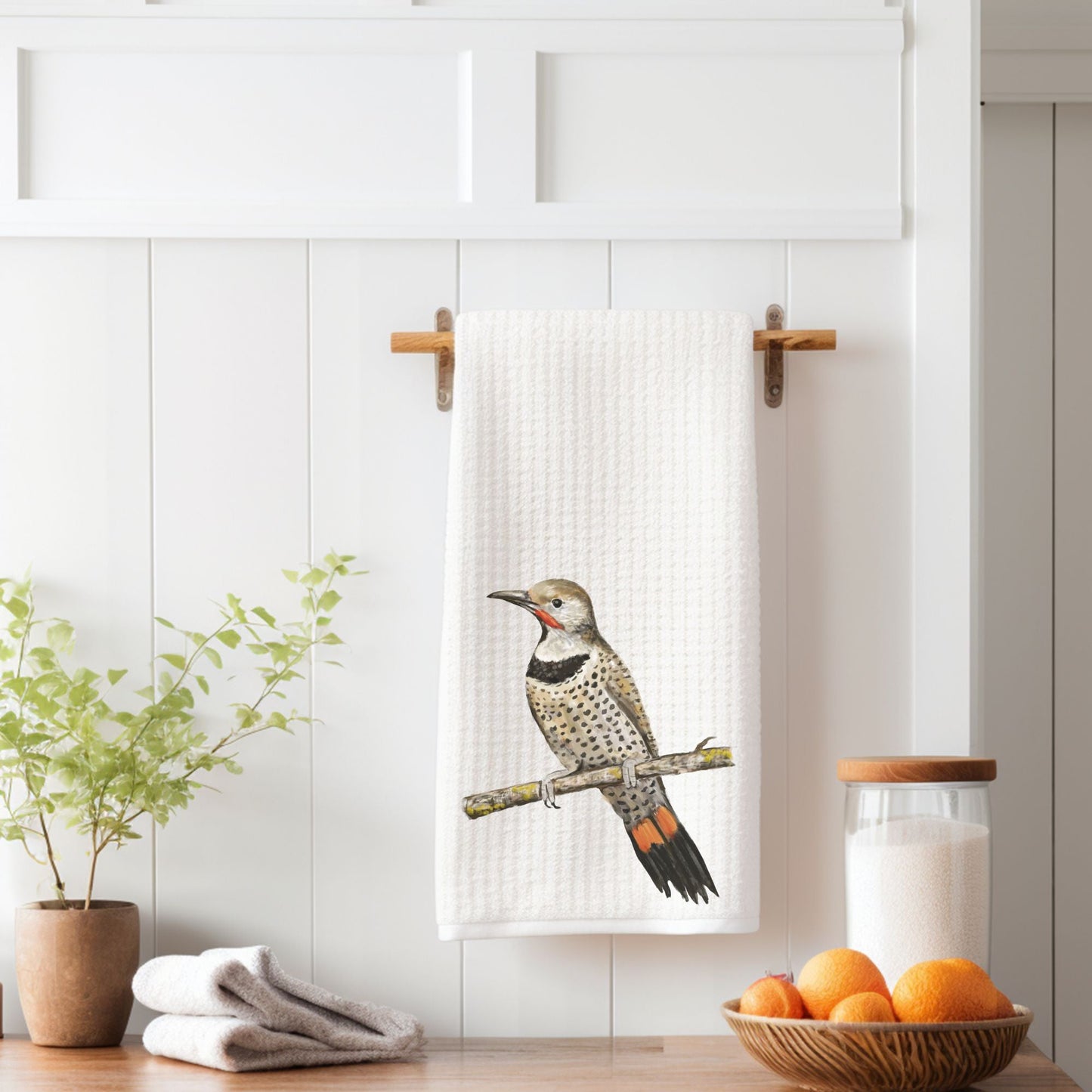 Northern Flicker Bird Kitchen Towel - MerikaArt