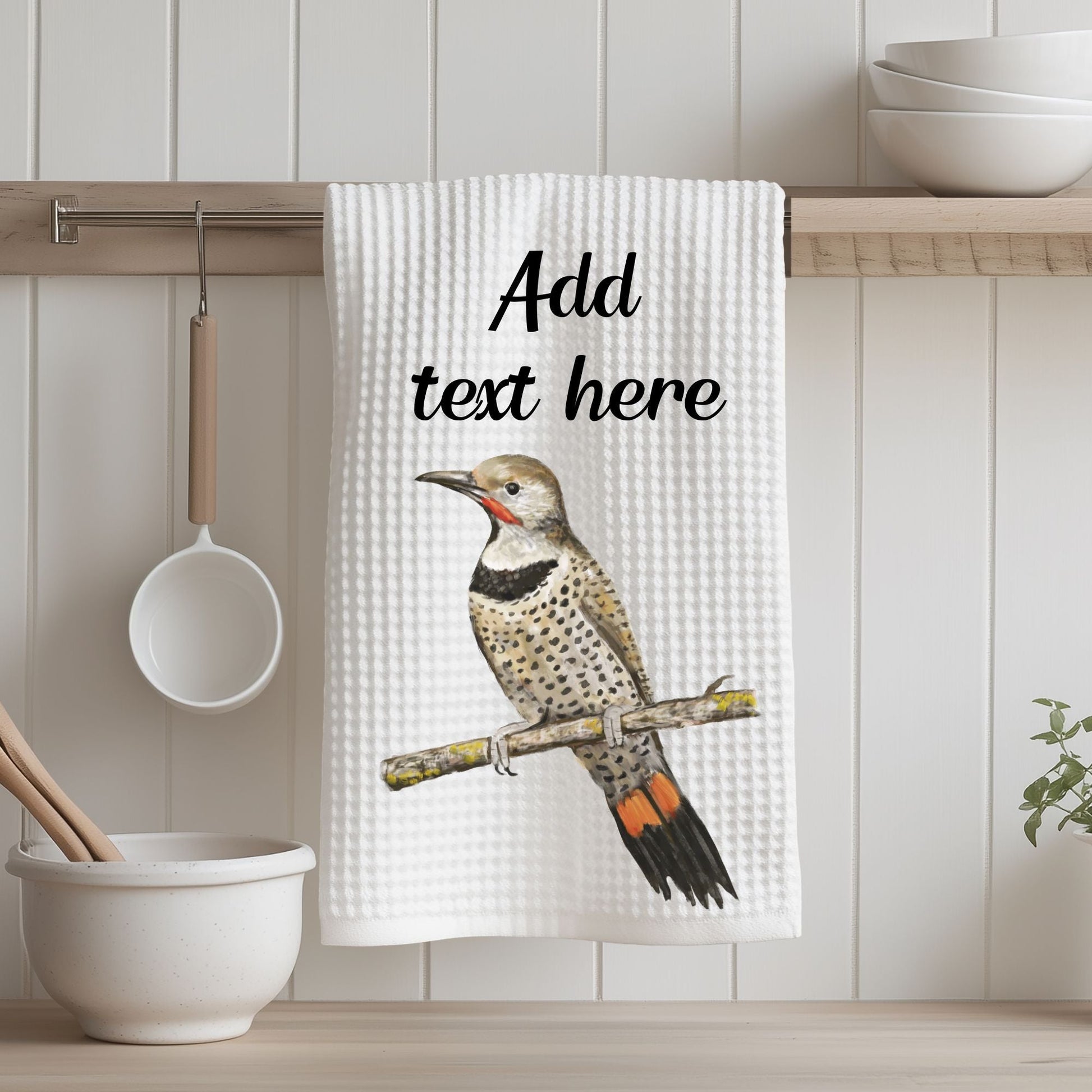 Northern Flicker Bird Kitchen Towel - MerikaArt