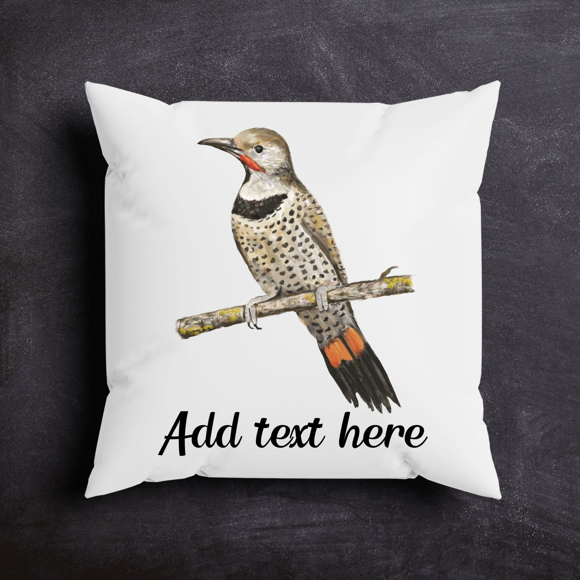 Northern Flicker Bird Pillow - MerikaArt