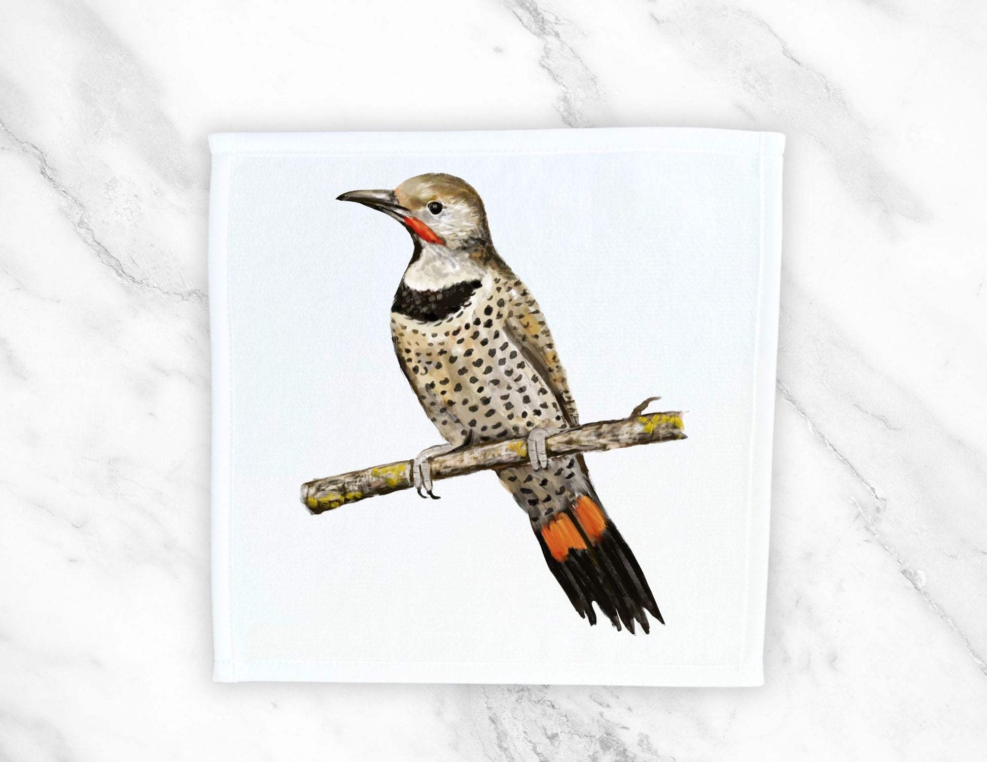 Northern Flicker Bird Washcloth - MerikaArt