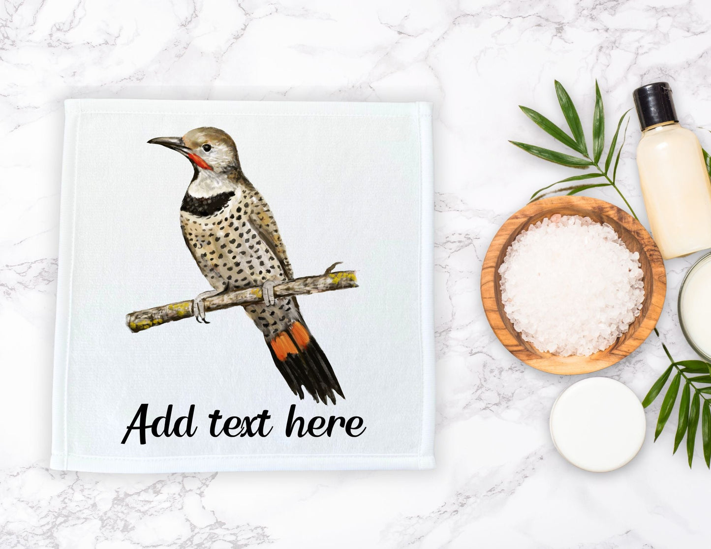 Northern Flicker Bird Washcloth - MerikaArt