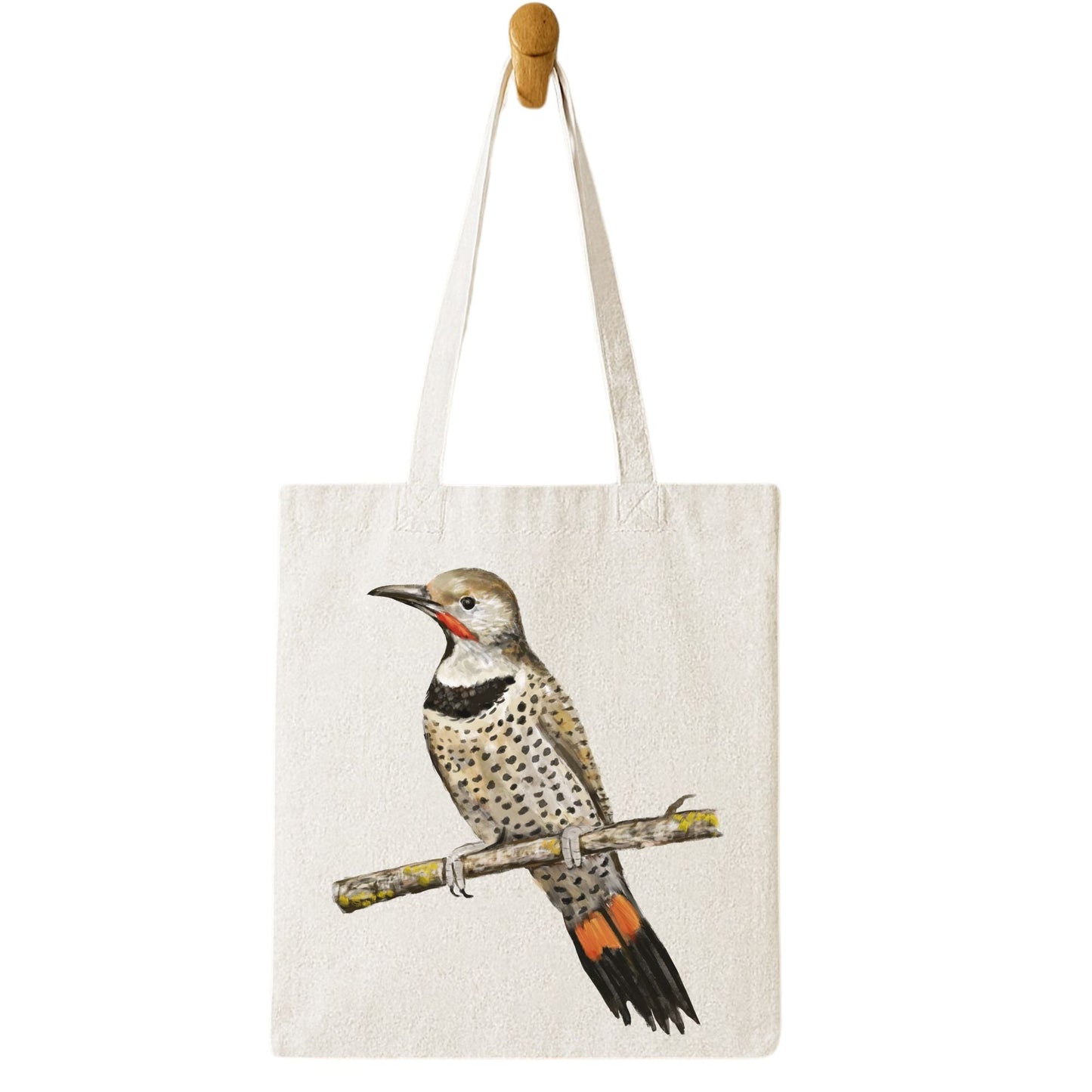 Northern Flicker Canvas Tote Bag - MerikaArt