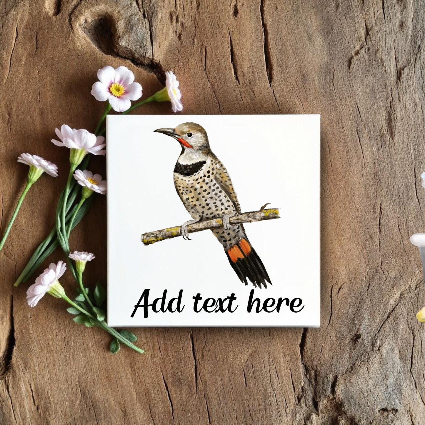 Northern Flicker Ceramic Tile - MerikaArt