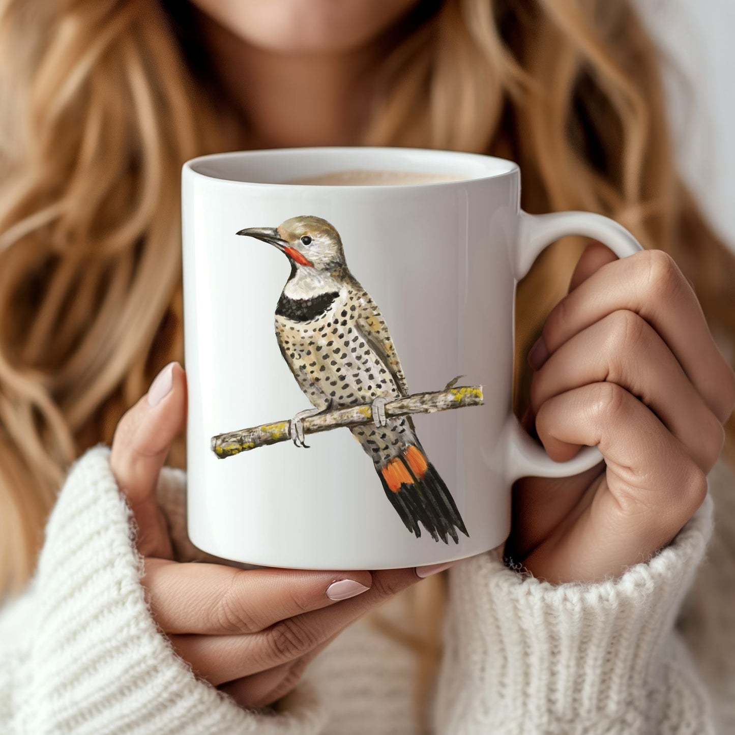 Northern Flicker Mug with Stunning Bird Illustration - MerikaArt