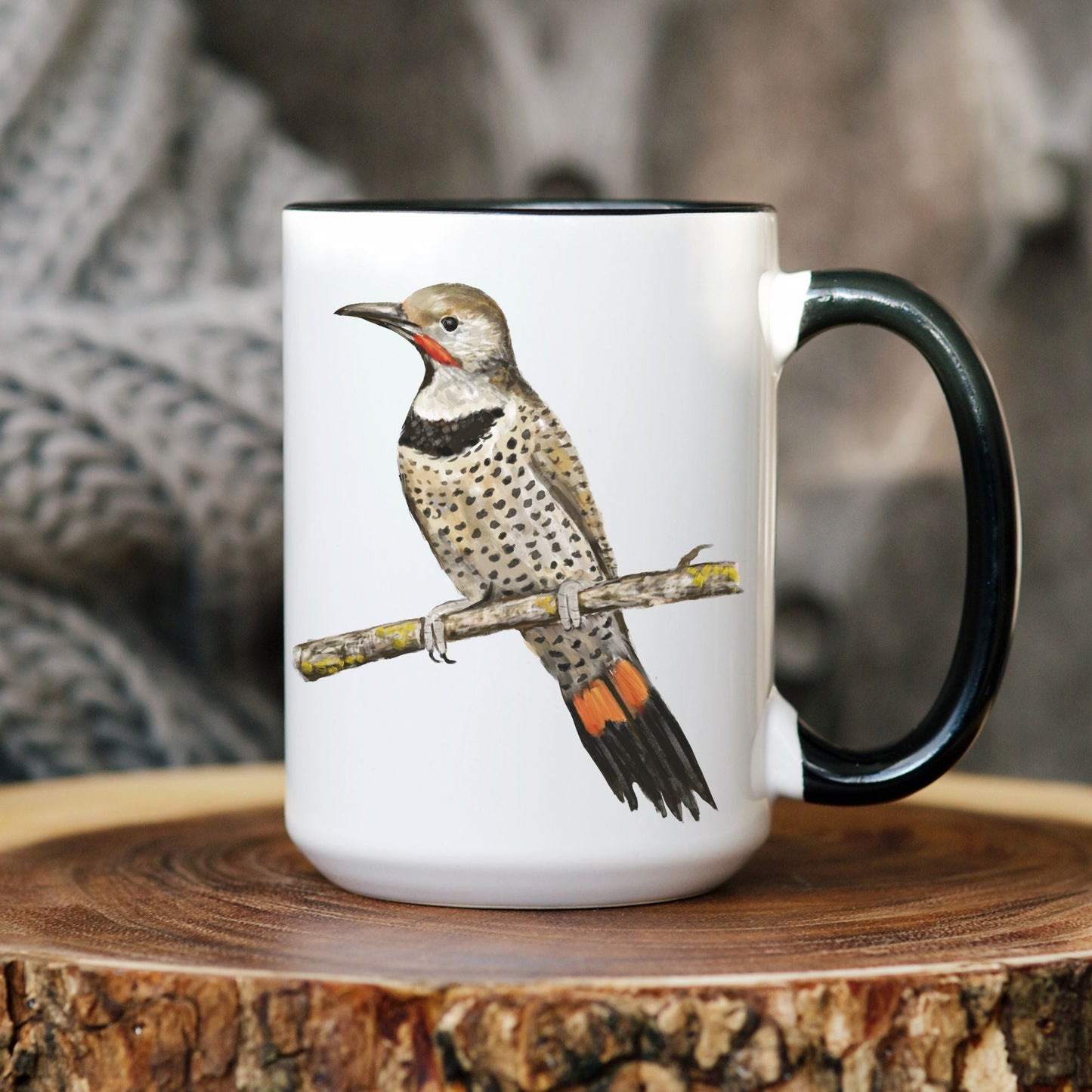 Northern Flicker Mug with Stunning Bird Illustration - MerikaArt