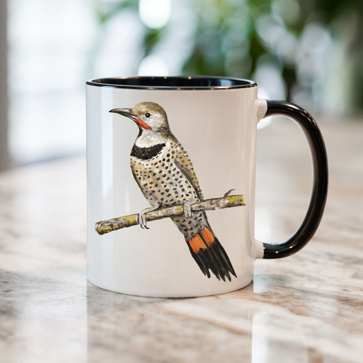 Northern Flicker Mug with Stunning Bird Illustration - MerikaArt