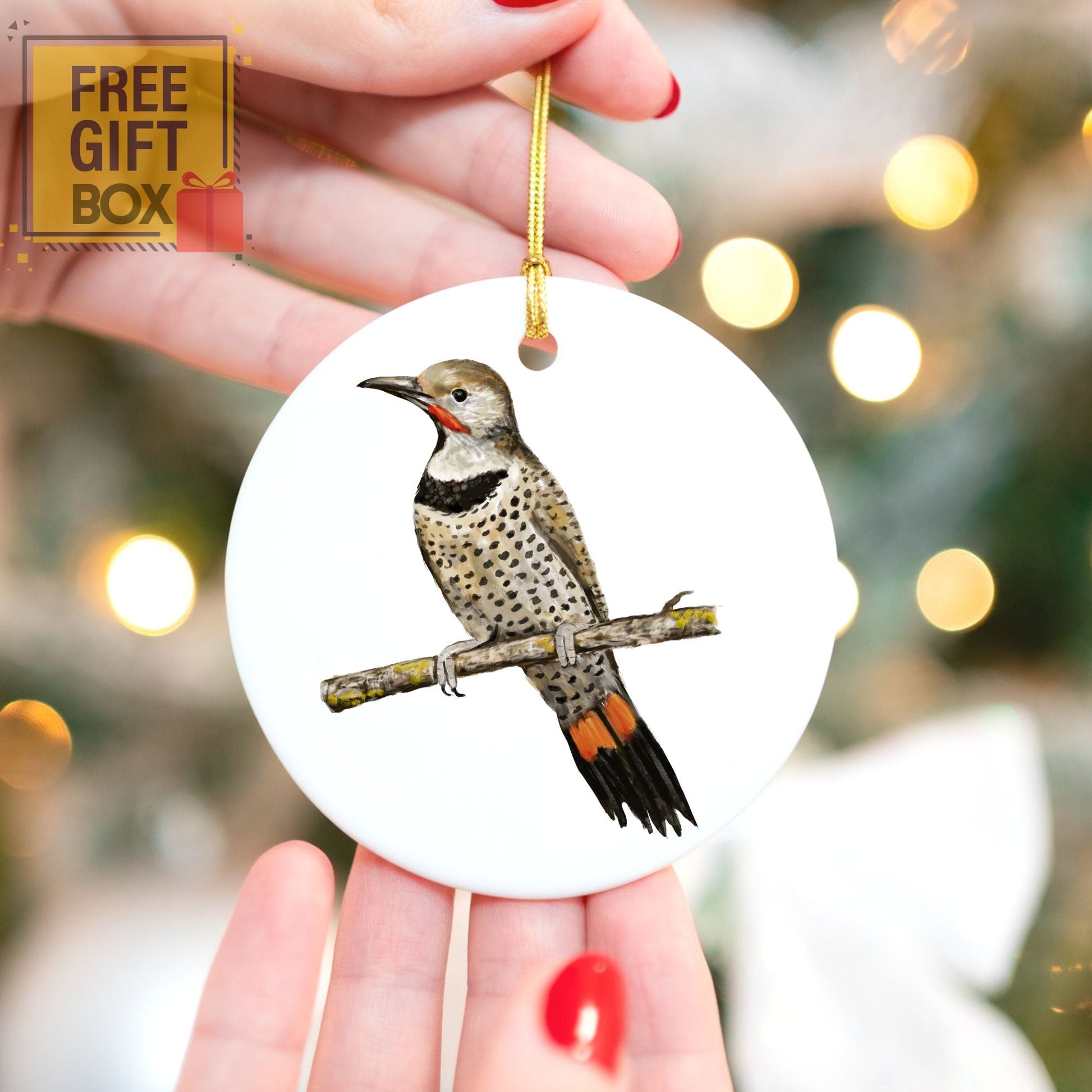 Northern Flicker Ornament - MerikaArt